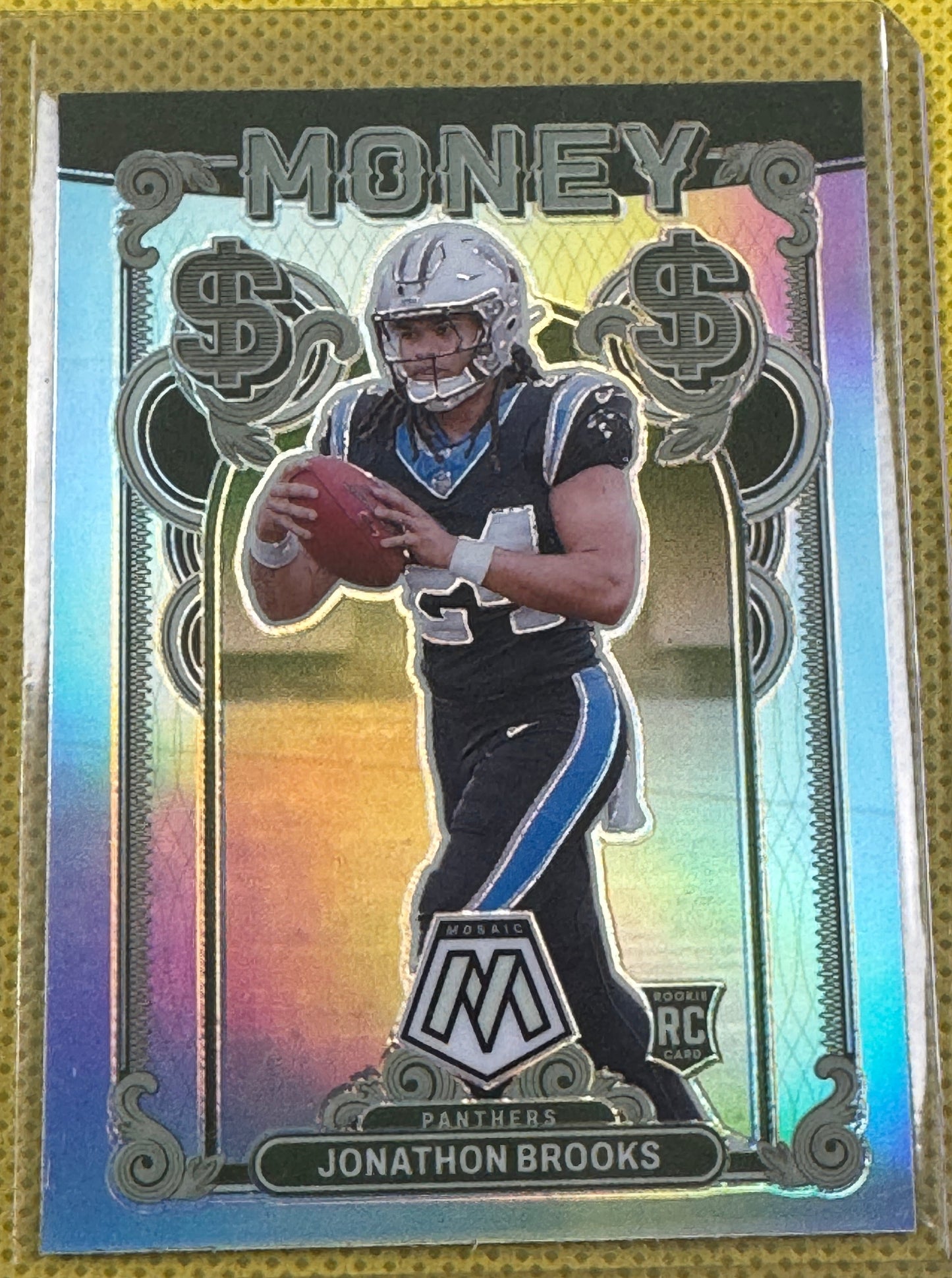 2024 Panini Mosaic Football Jonathon Brooks #12 Panthers RC Money Case Hit