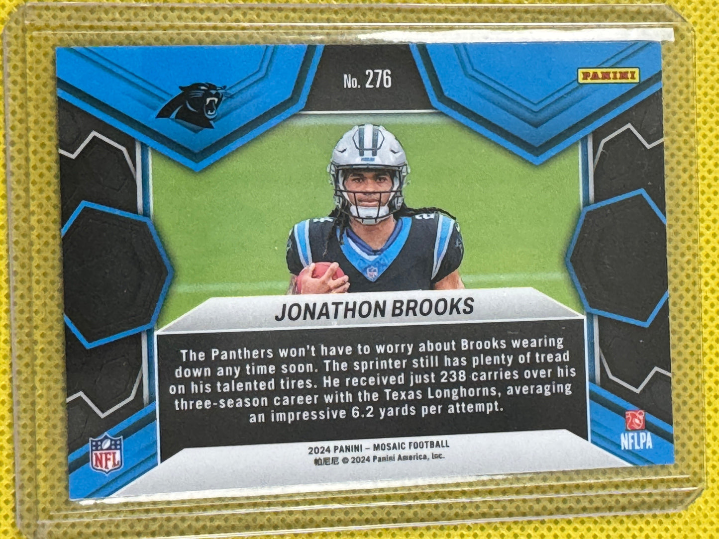 2024 Panini Mosaic Football Jonathon Brooks #276 Panthers RC NFL Debut