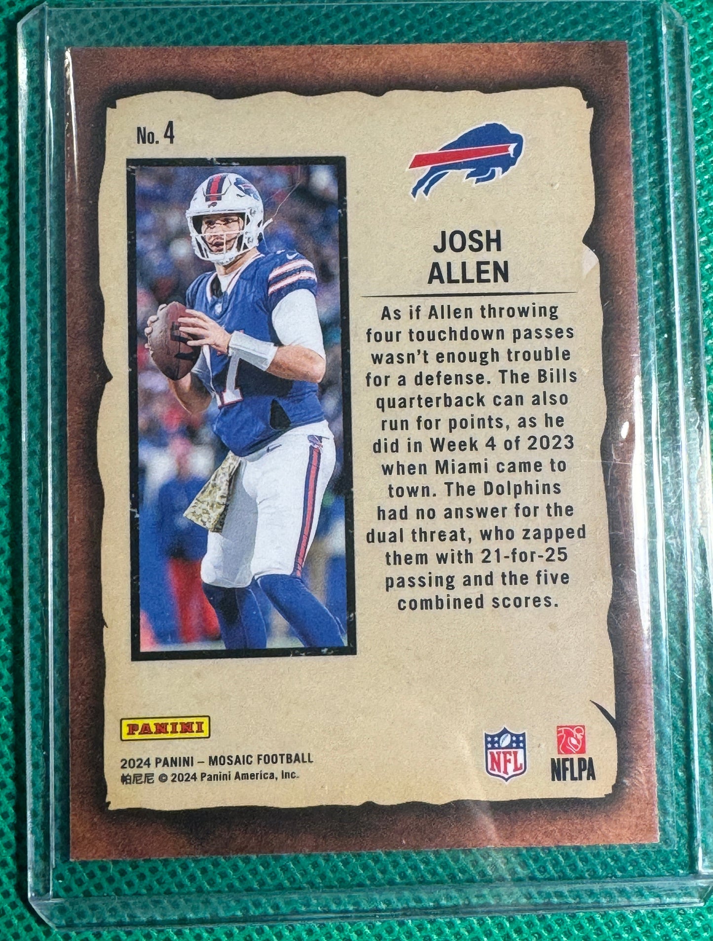 2024 Panini Mosaic Football Josh Allen #4 Bills Notoriety