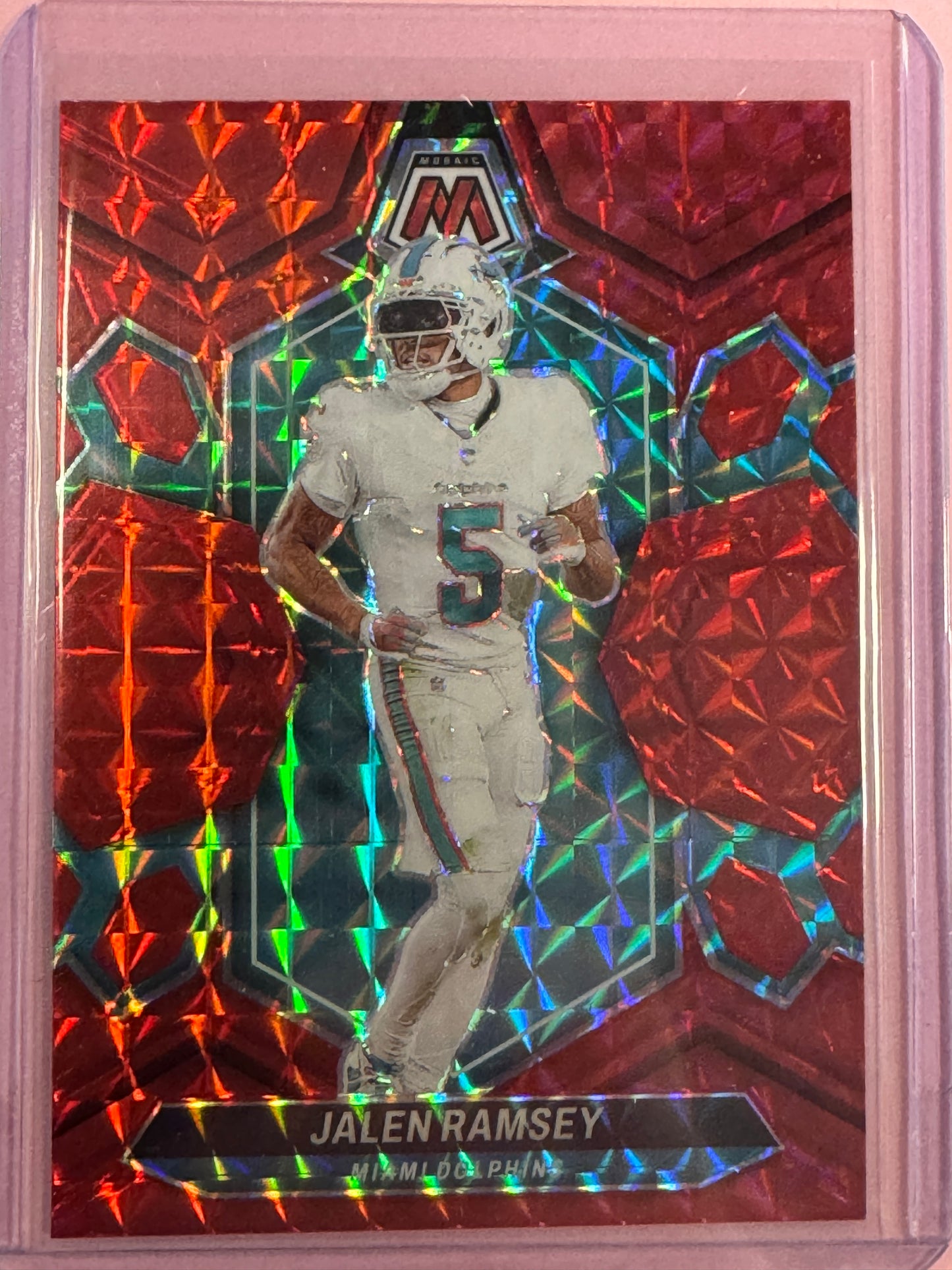 2024 Panini Mosaic Jalen Ramsey #140 Dolphins Red Mosaic