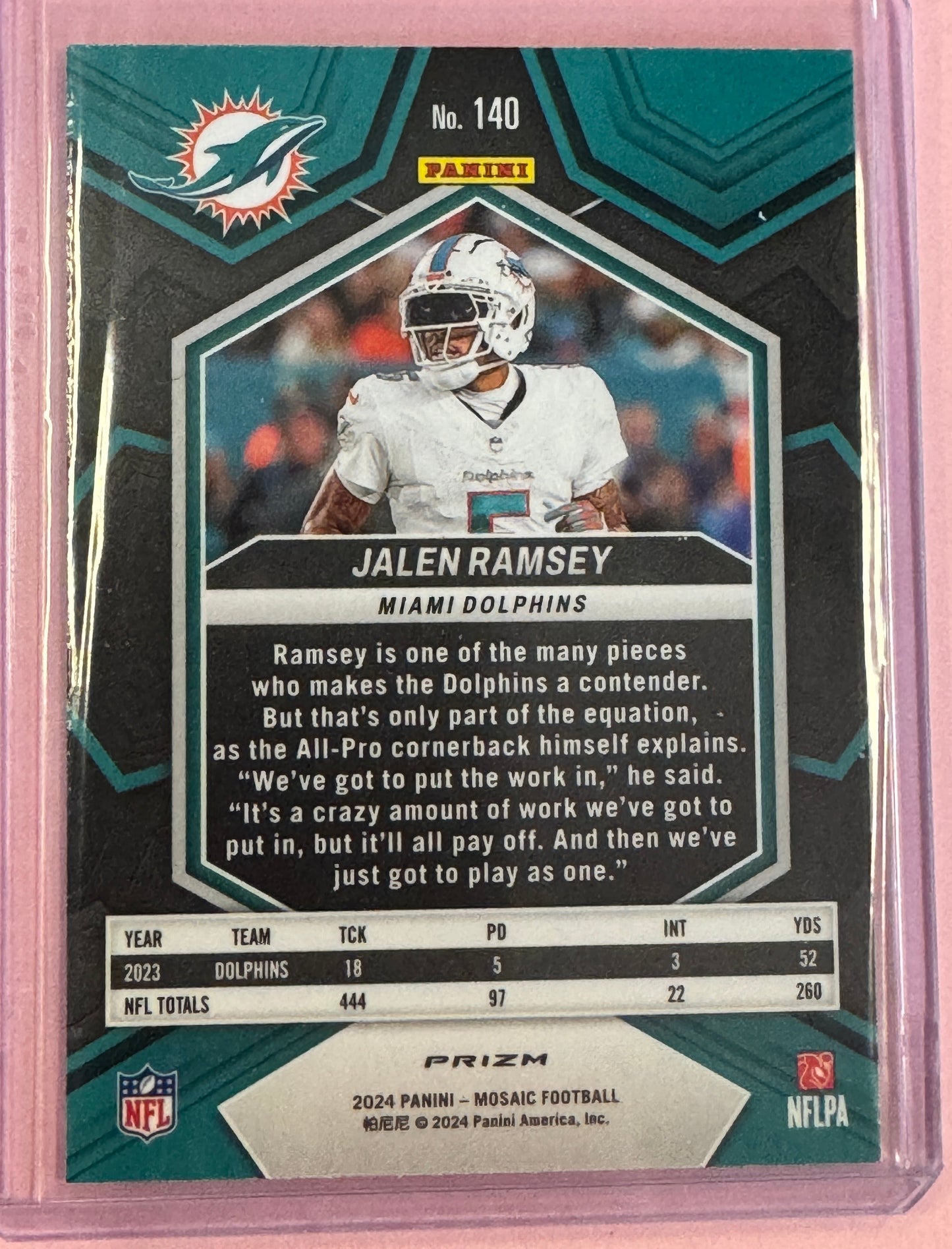 2024 Panini Mosaic Jalen Ramsey #140 Dolphins Red Mosaic