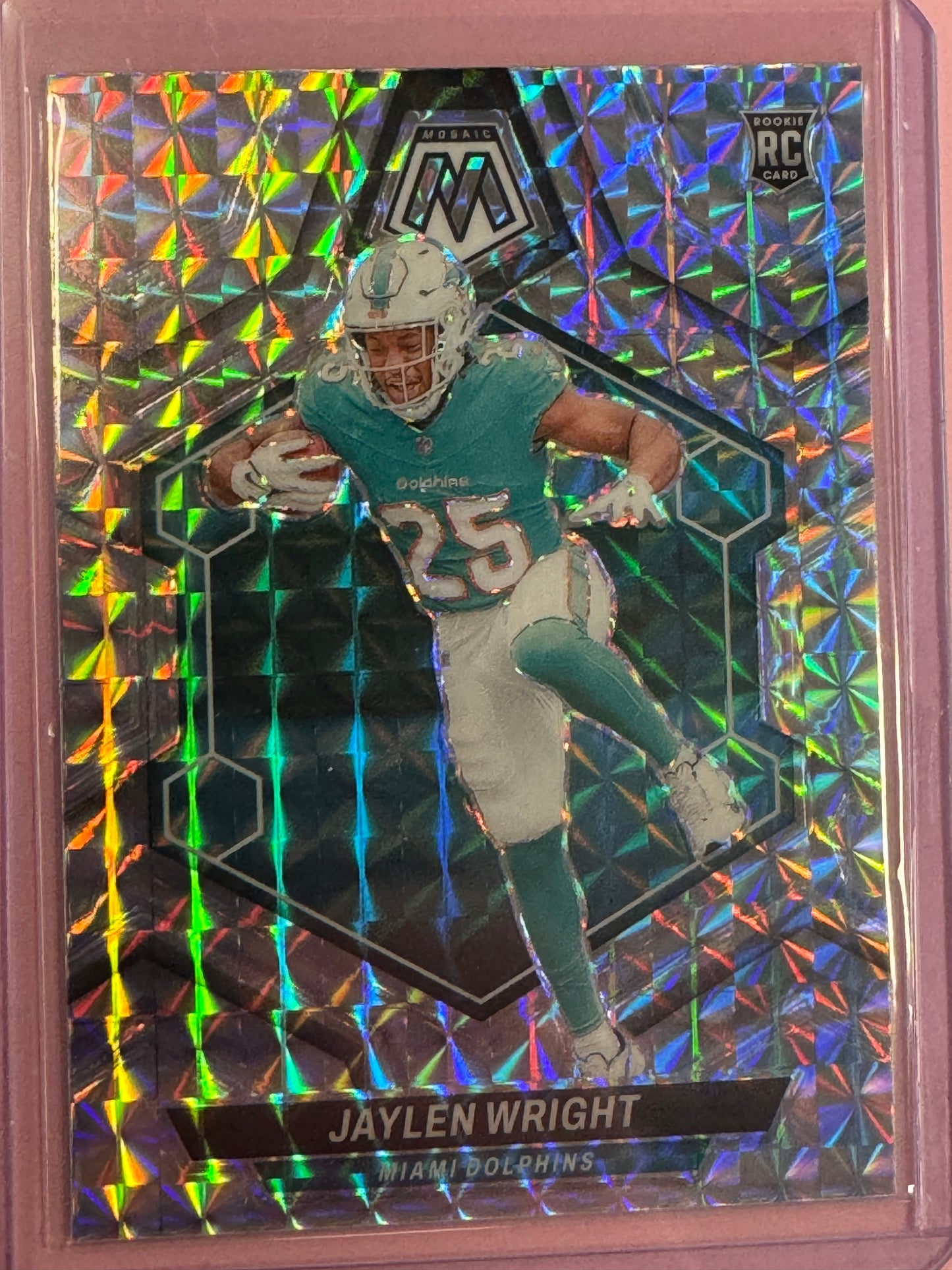 2024 Panini Mosaic Jaylen Wright #383 Dolphins RC Silver Mosaic