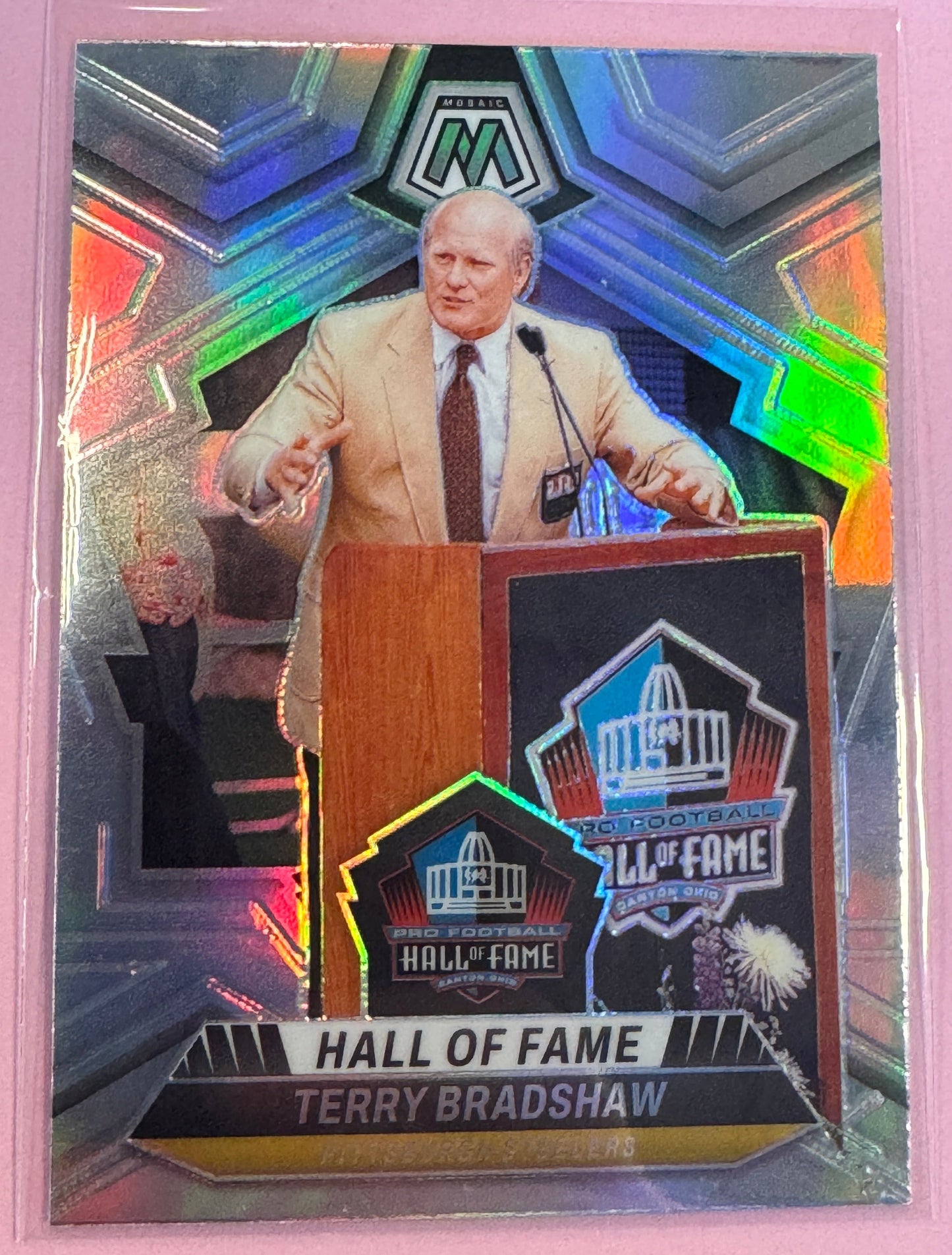 2024 Panini Mosaic Terry Bradshaw #296 Steelers Silver holo