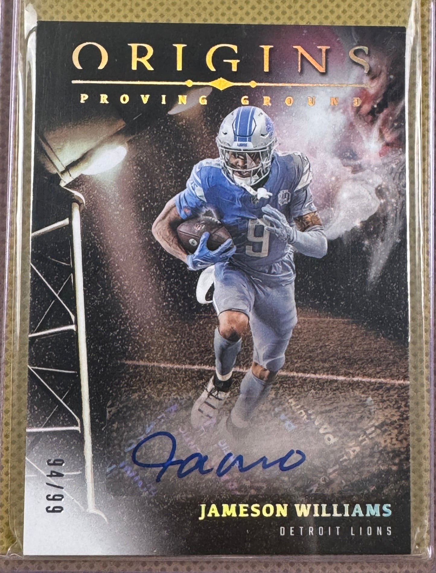 2024 Panini Origins Football Jameson Williams #PGS-JWI Lions Proving Ground Auto 94/99