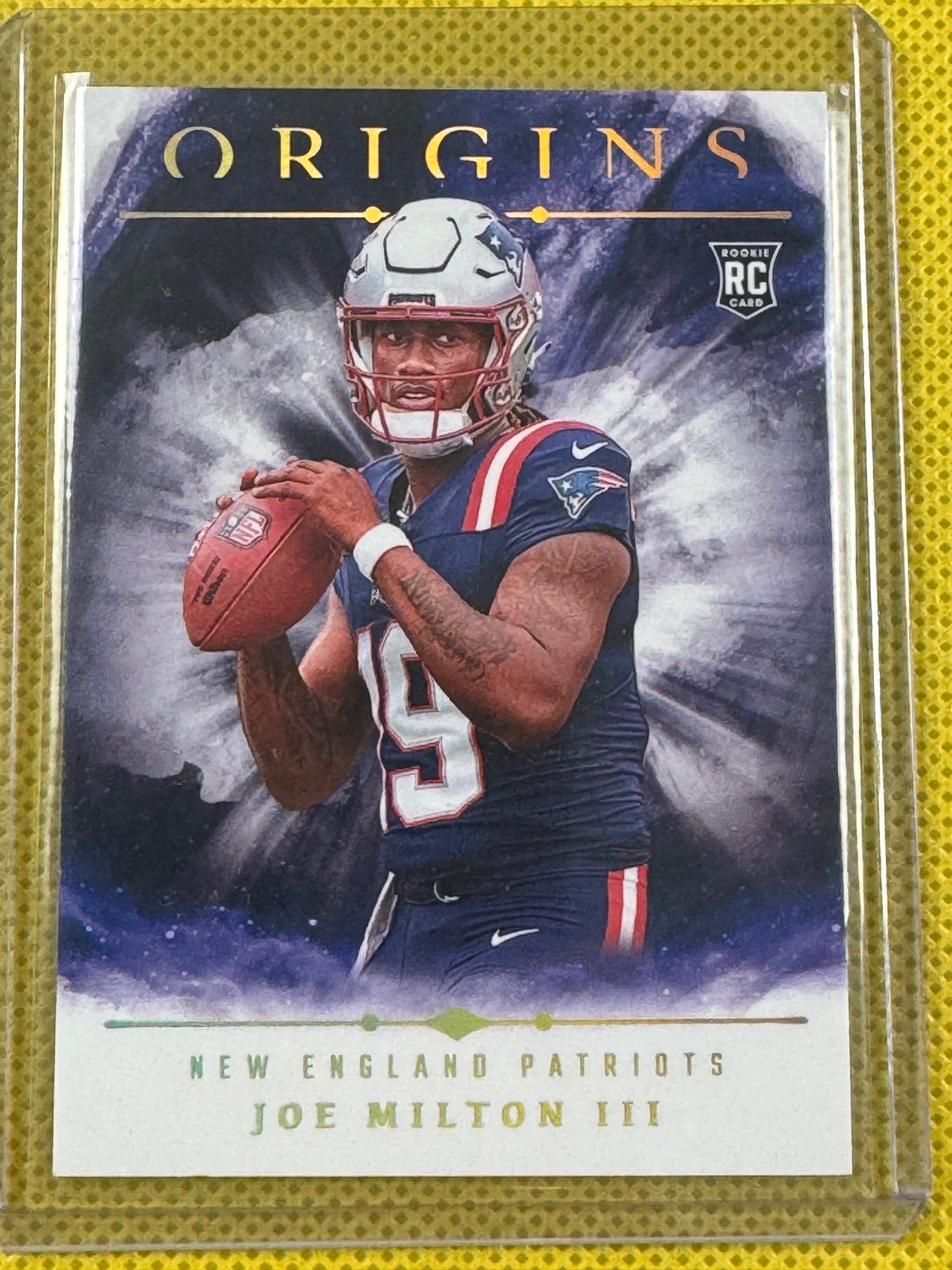 2024 Panini Origins Joe Milton III #RBO-JMI Patriots RC Auto/Patch Book 23/49