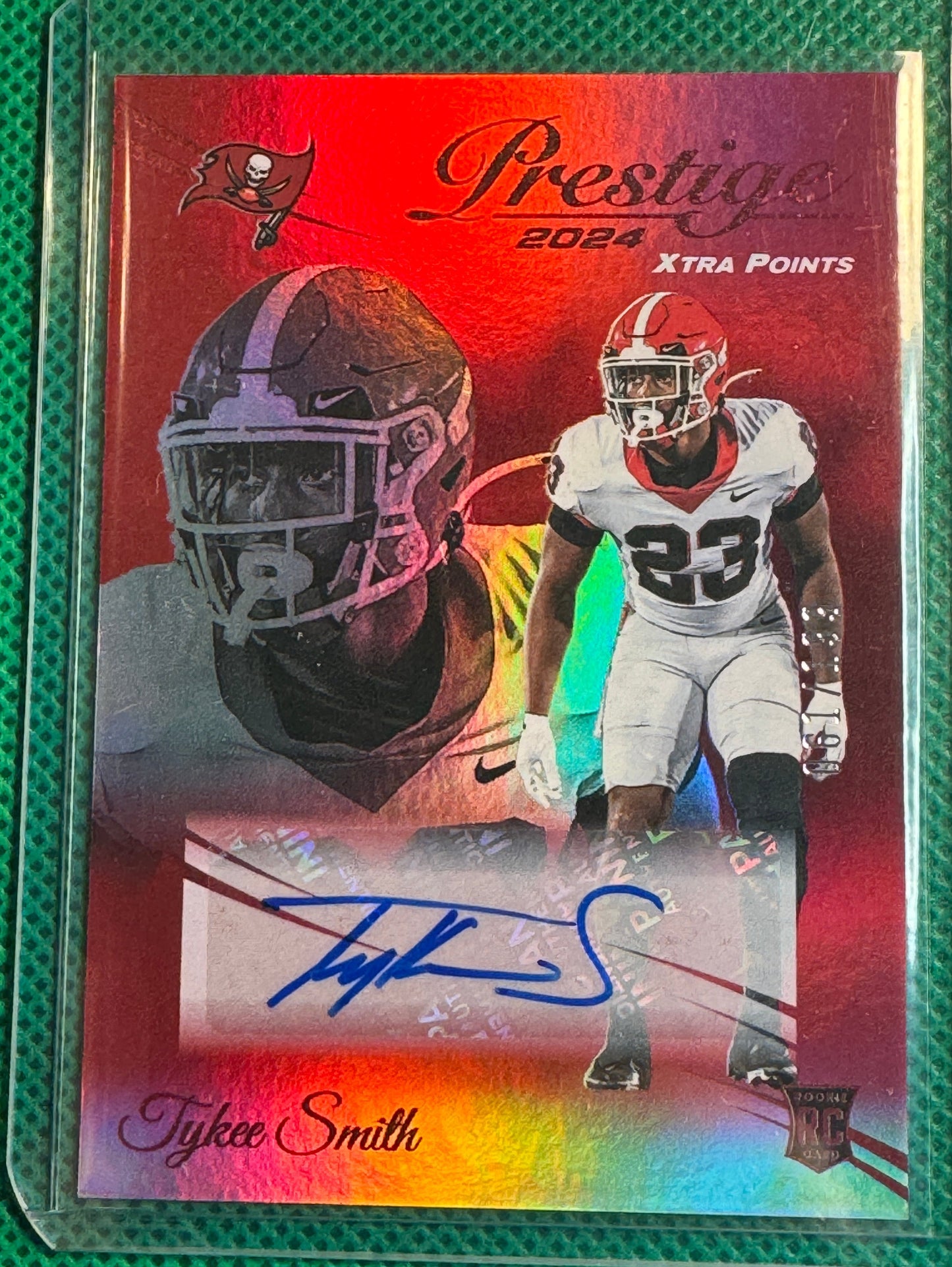 2024 Panini Prestige Football Tykee Smith #383 Buccaneers RC Auto Xtra Points 061/199