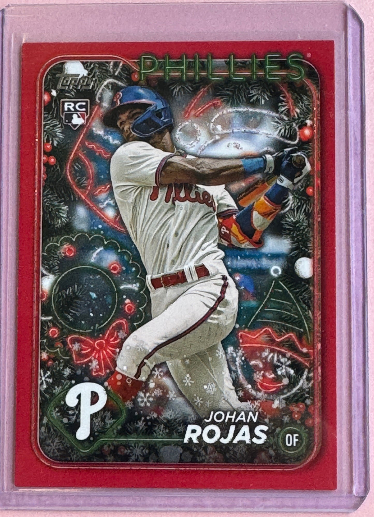 2024 Topps Baseball Holiday Johan Rojas #H180 Braves RC Red 08/10