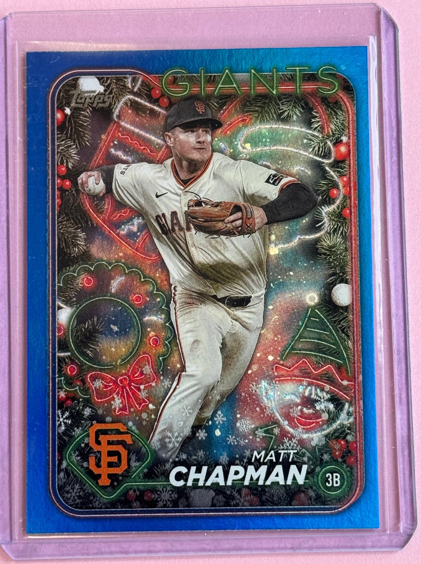 2024 Topps Baseball Holiday Matt Chapman #H26 Giants Blue Metallic