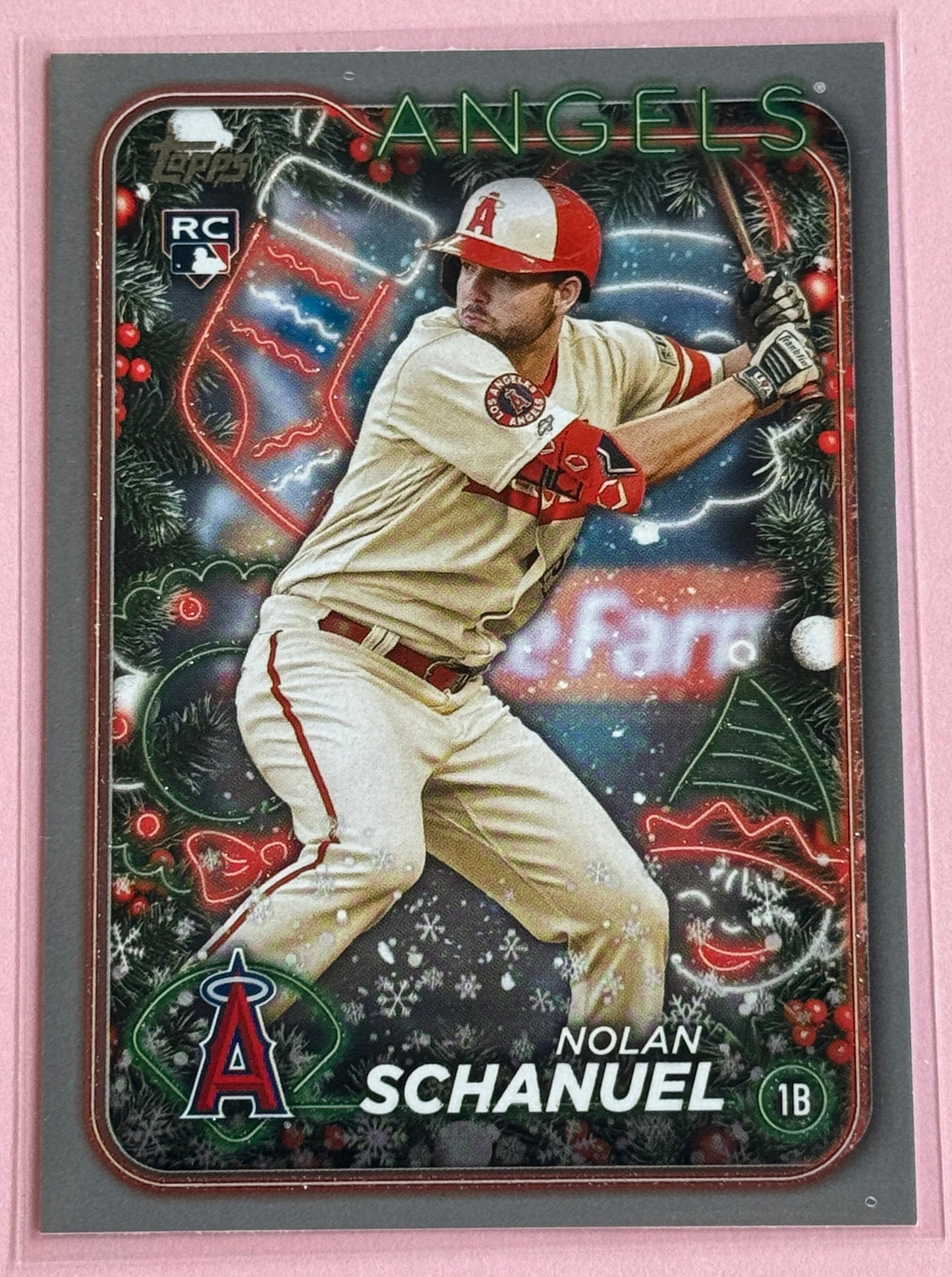 2024 Topps Baseball Holiday Nolan Schanuel #H59 Angels RC Silver Glitter