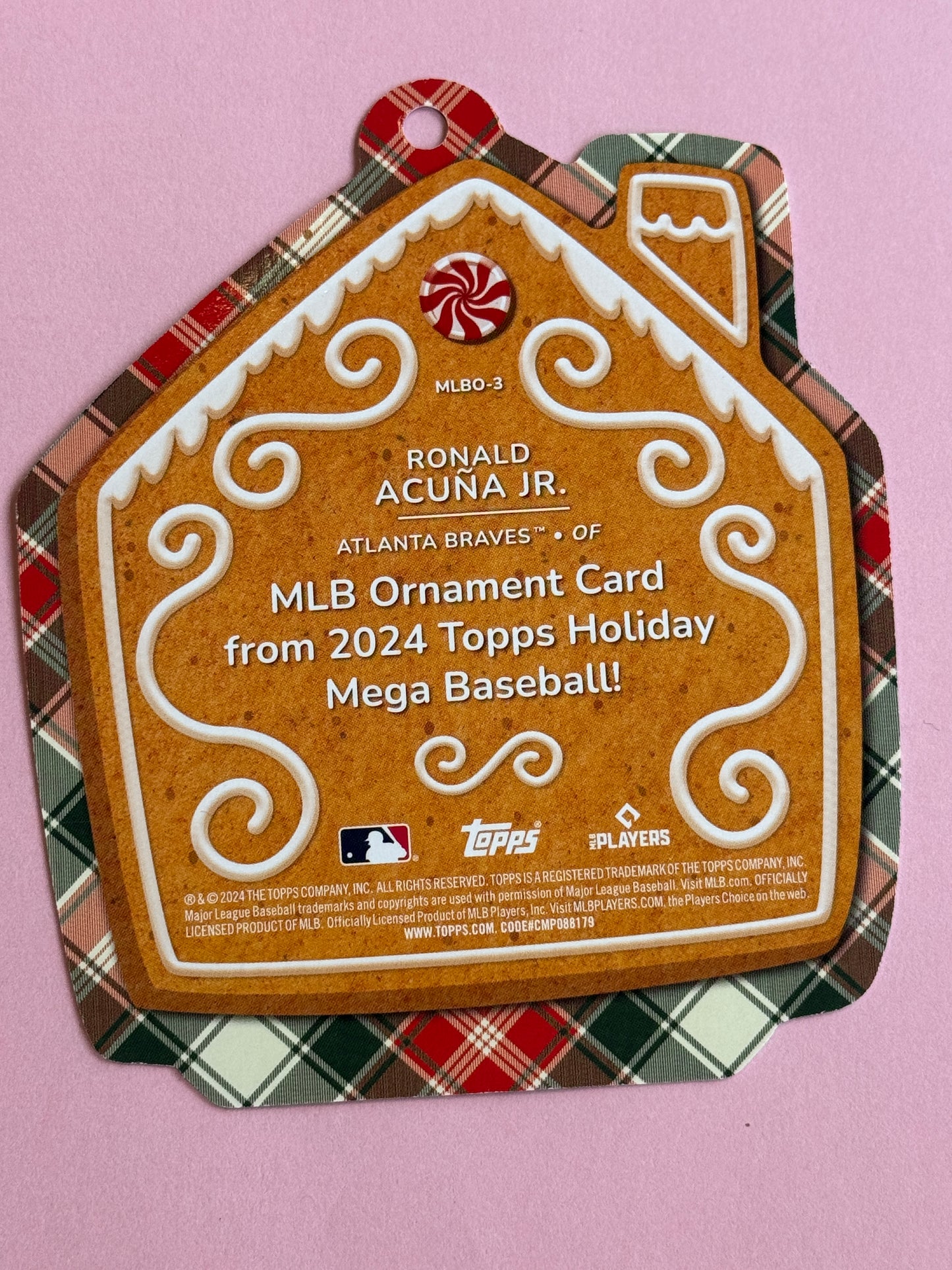 2024 Topps Baseball Holiday Ronald Acuna Jr #MLBO-3 Braves Ornament