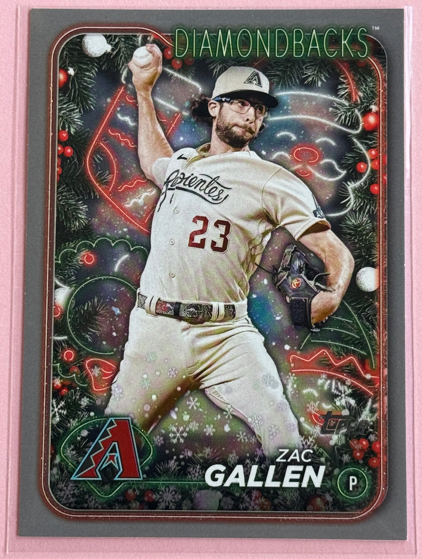 2024 Topps Baseball Holiday Zac Gallen #H109 Diamondbacks Silver Glitter