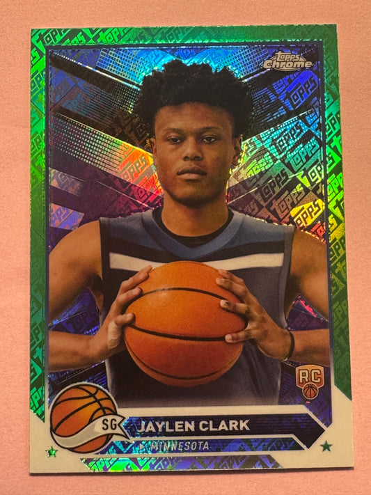 2024 Topps Chrome Basketball Jaylen Clark #49 Rockets RC green variation