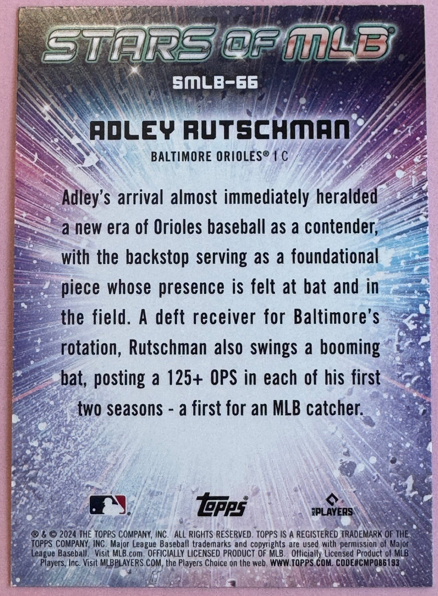 2024 Topps Update Adley Autschman SMLB-66 Orioles Stars of MLB