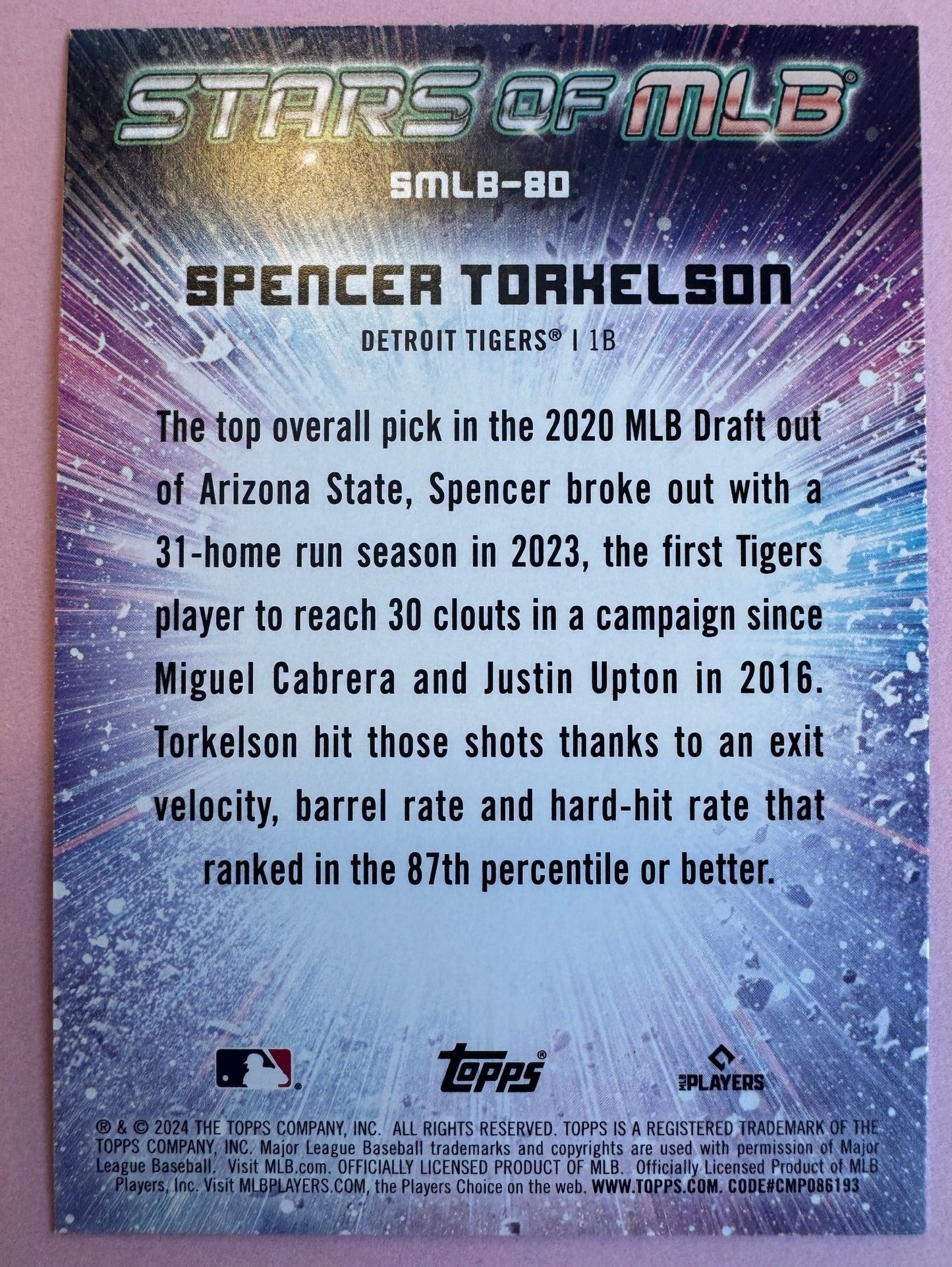 2024 Topps Update Spencer Torkelson #smlb-80 Tigers Stars of MLB