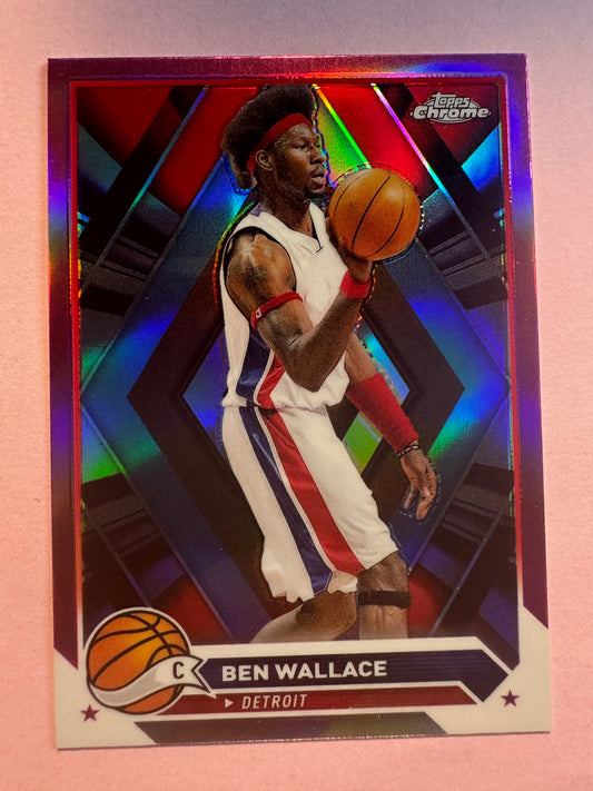 2024 Topps chrome basketball Ben Wallace #195 Pistons Pink Refractor