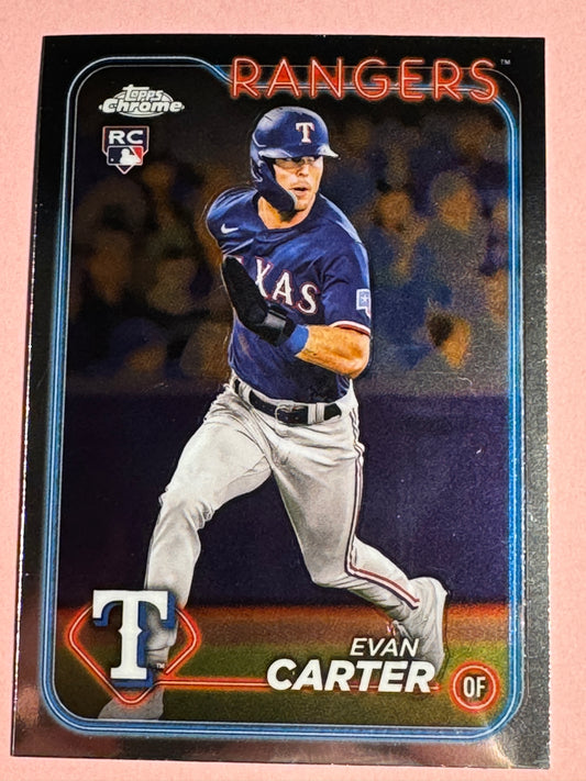 2024 Tops | Chrome | Baseball | Evan Carter #136 | Rangers | Rookie Card