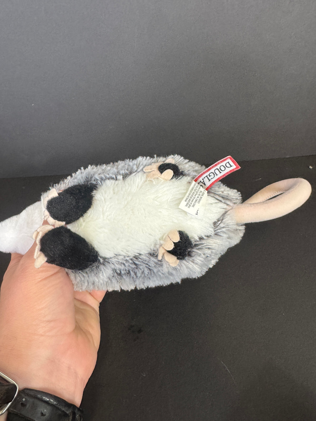 030 - Douglas OLIVER POSSUM Plush Toy Stuffed Animal 9” Soft Cuddle Gray White Opposum