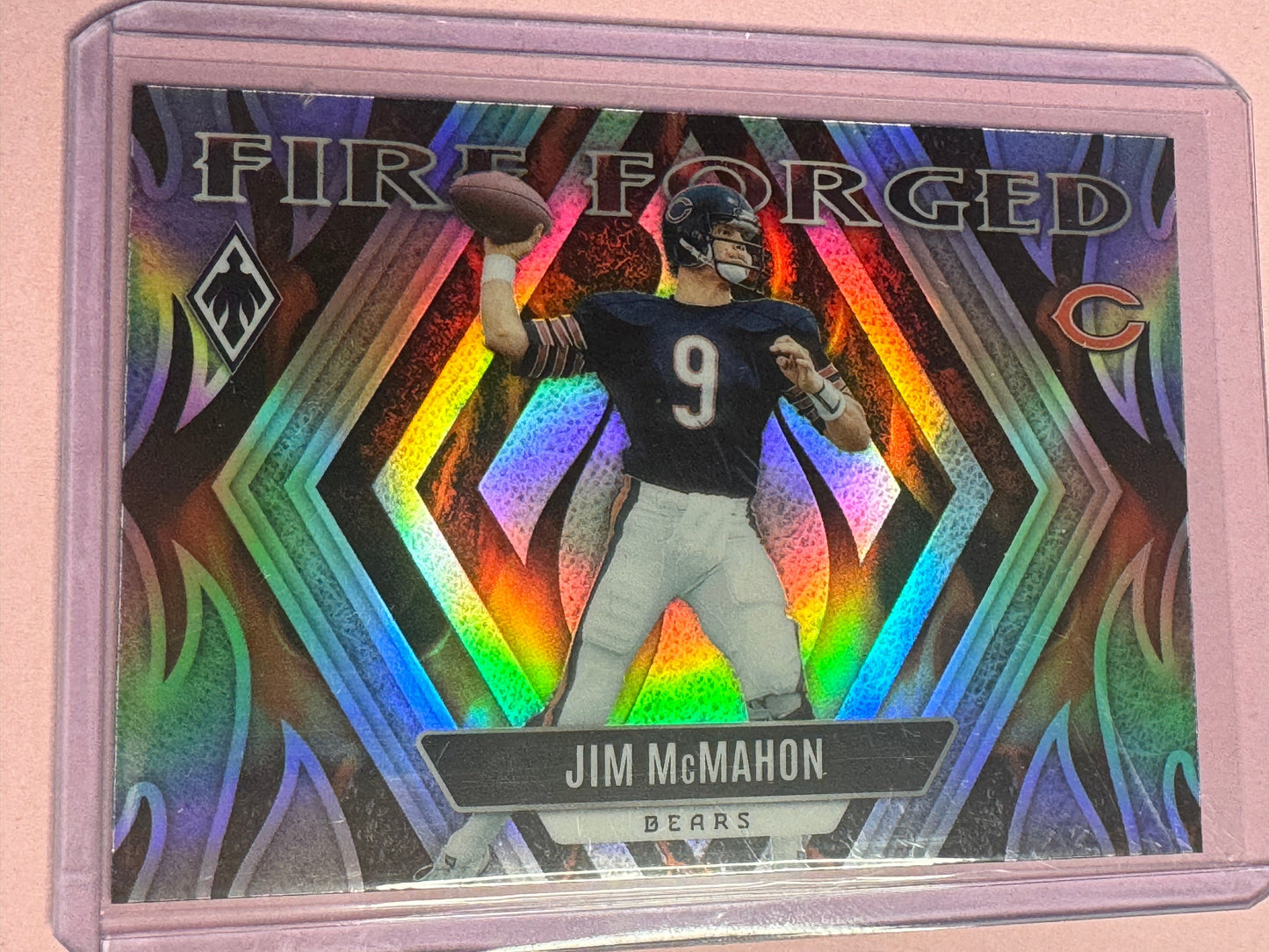 23 Panini Phoenix NFL Jim McMahon #ff-9 Bears  Silver Fire Forged