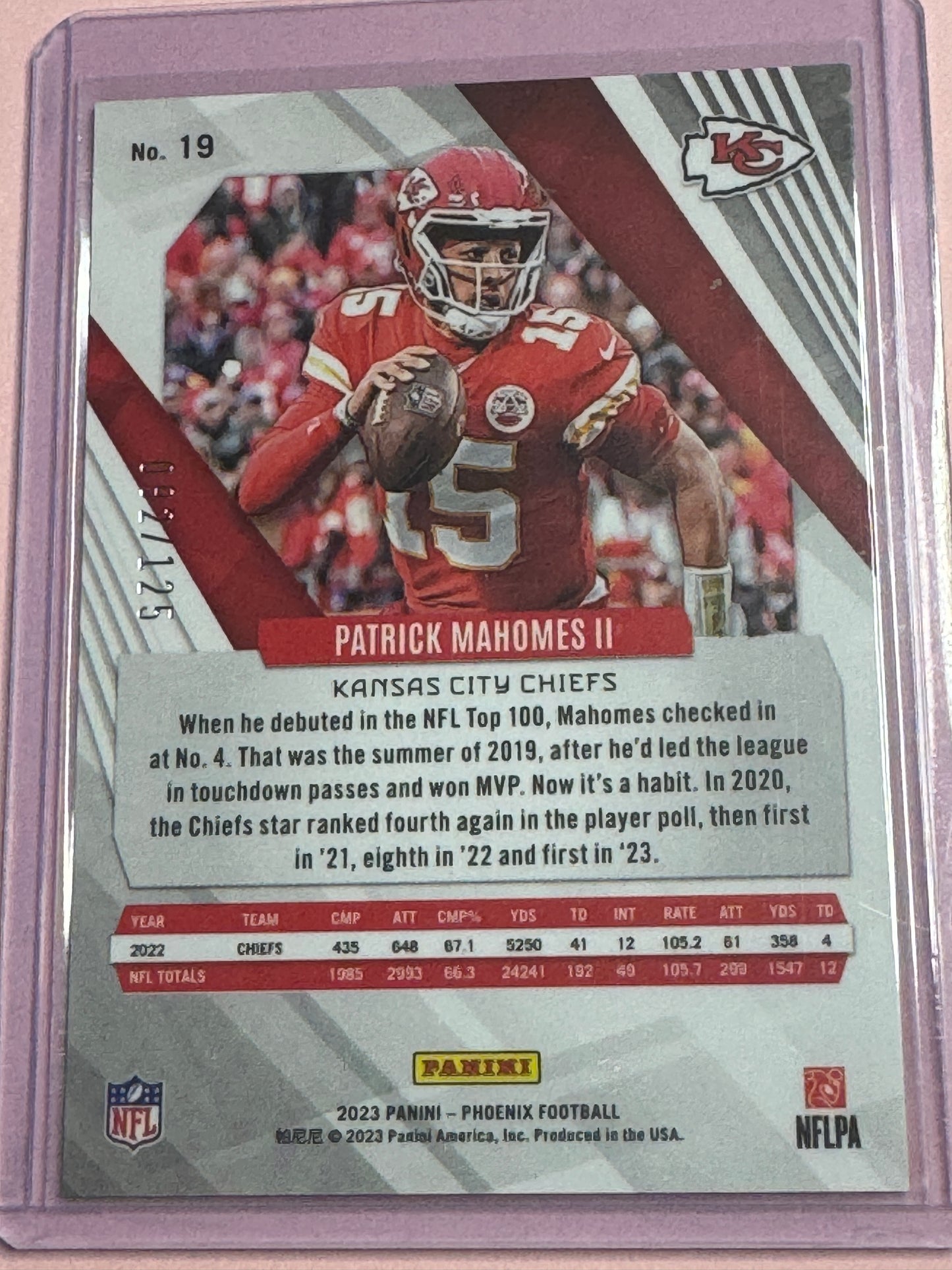 23 Panini Phoenix NFL Patrick Mahomes II