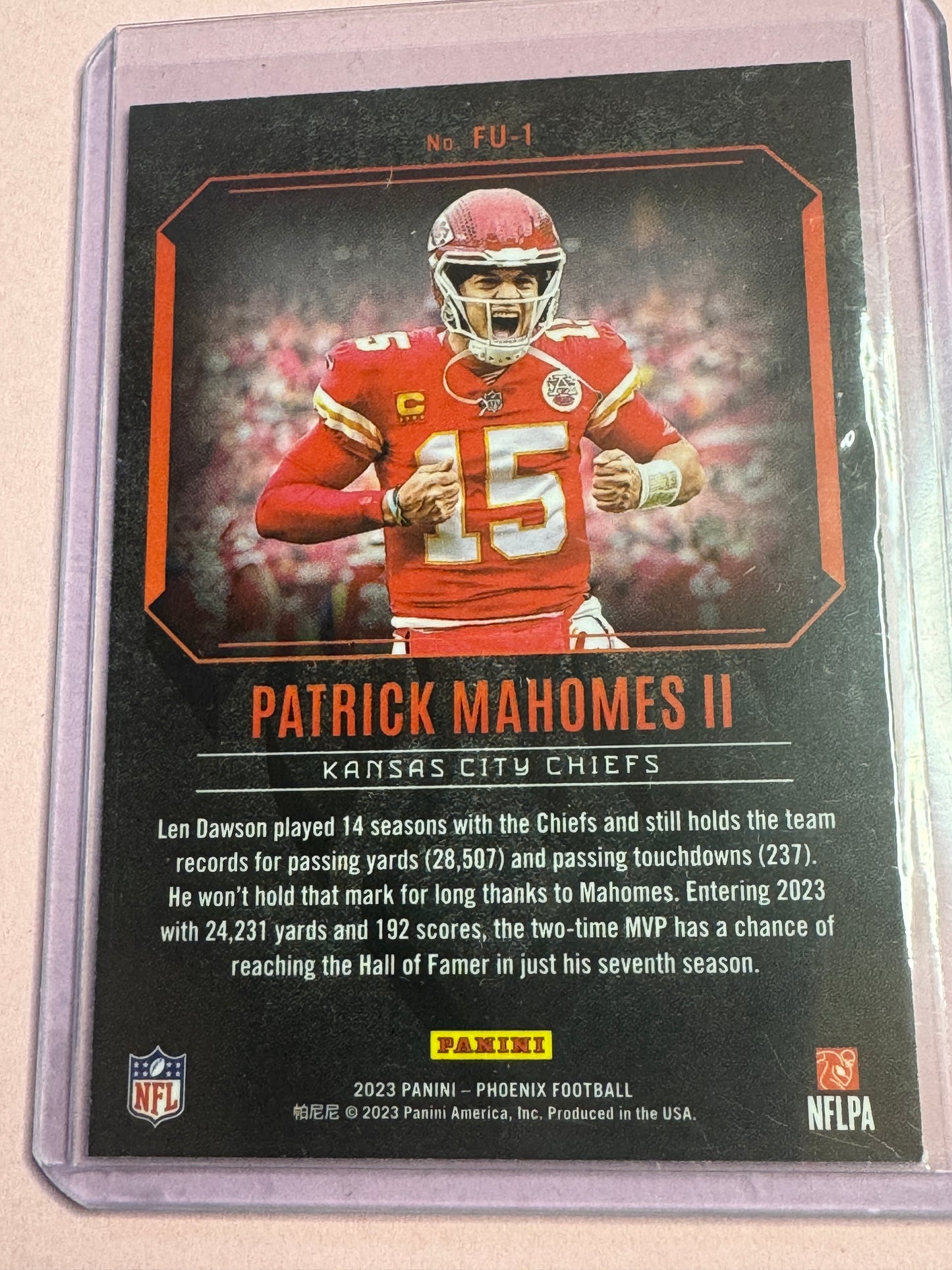 23 Panini Phoenix NFL Patrick Mahomes II #FU-1 Chiefs Fired Up