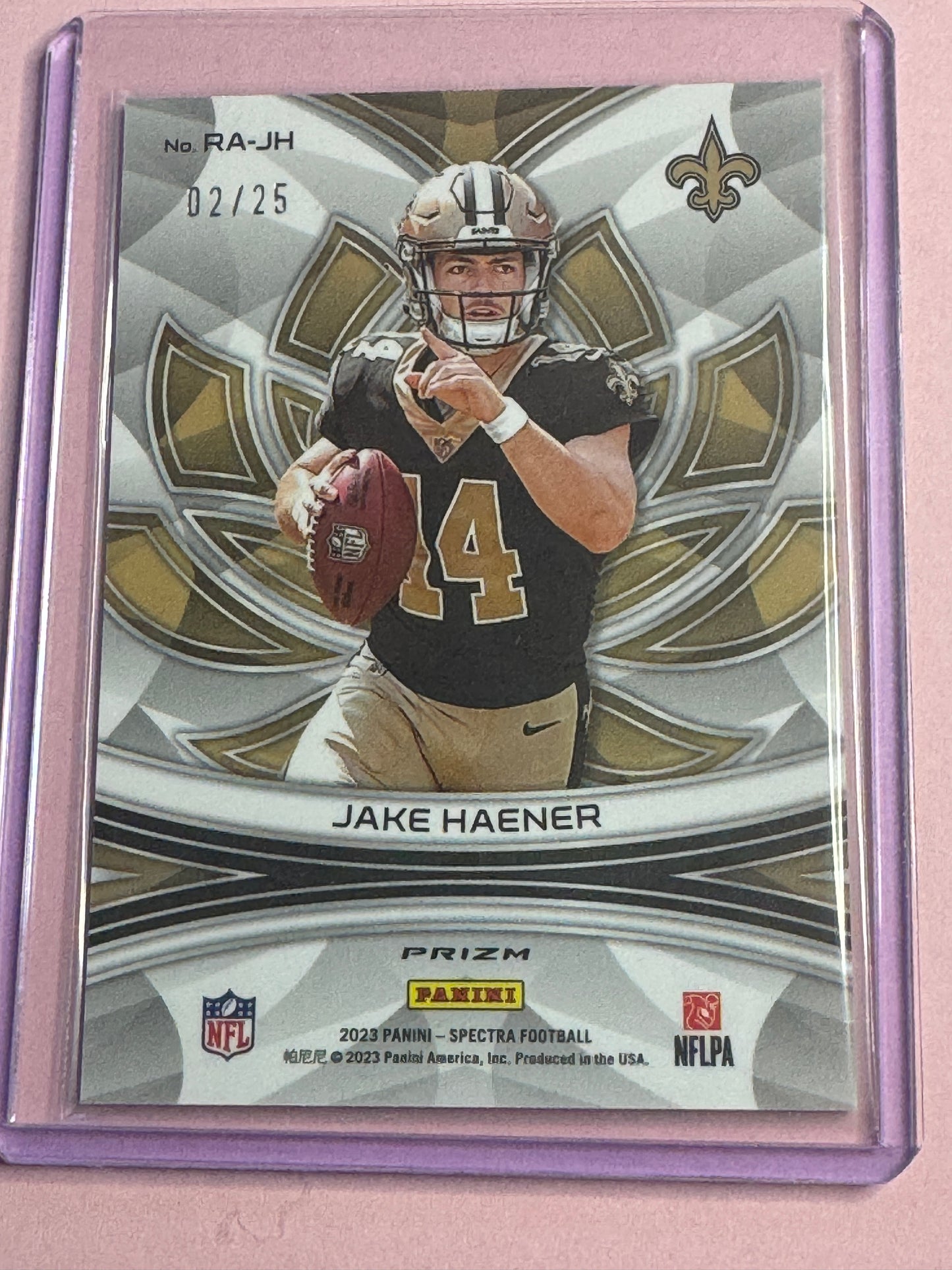 23 Panini Spectra Football Jake Haener #RA-JH Saints