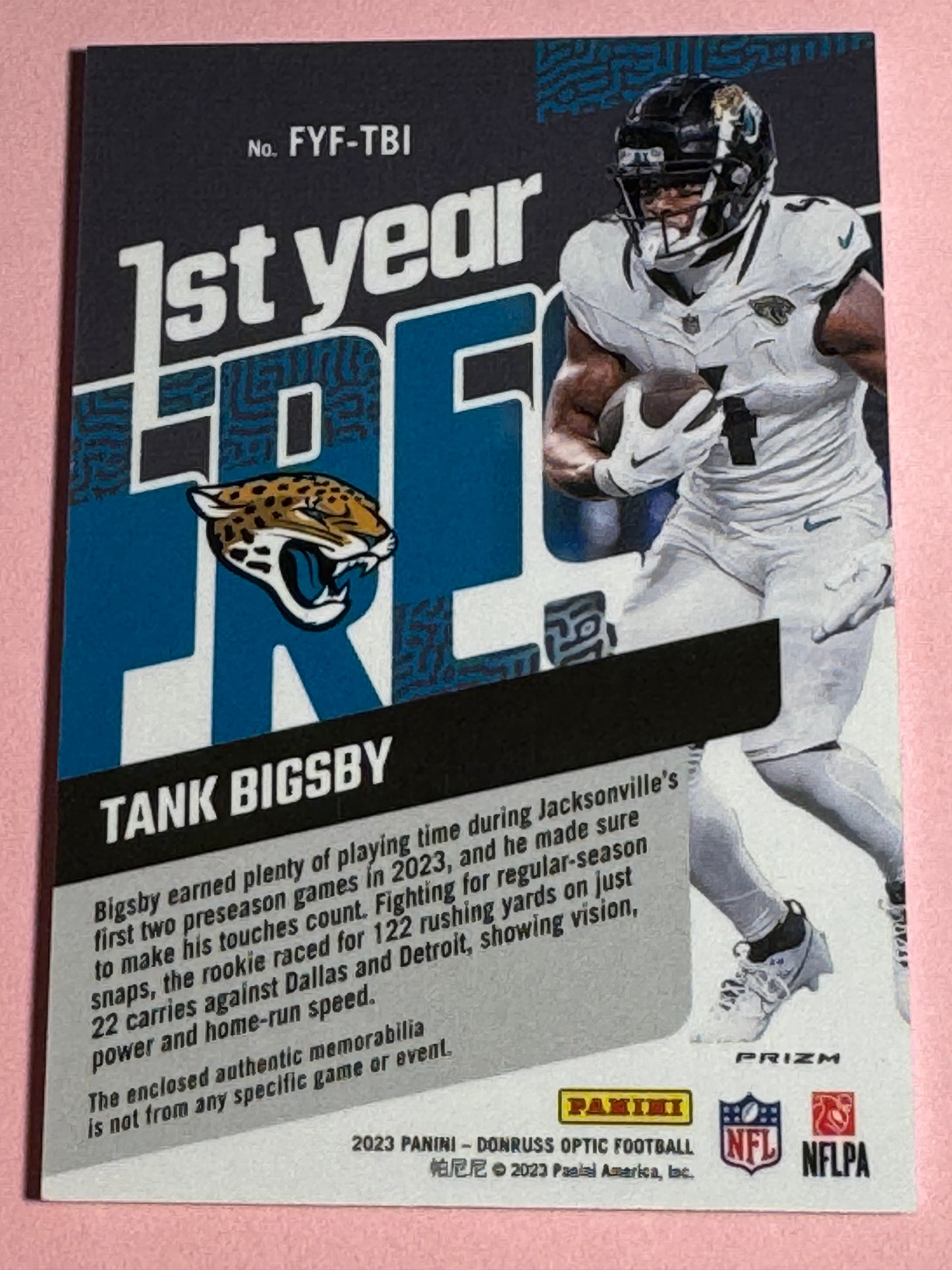 23 Panini | Donruss | Tank Bisby #FYF-TBI | Jaguars | Blue Hyper FY Fresh | RC