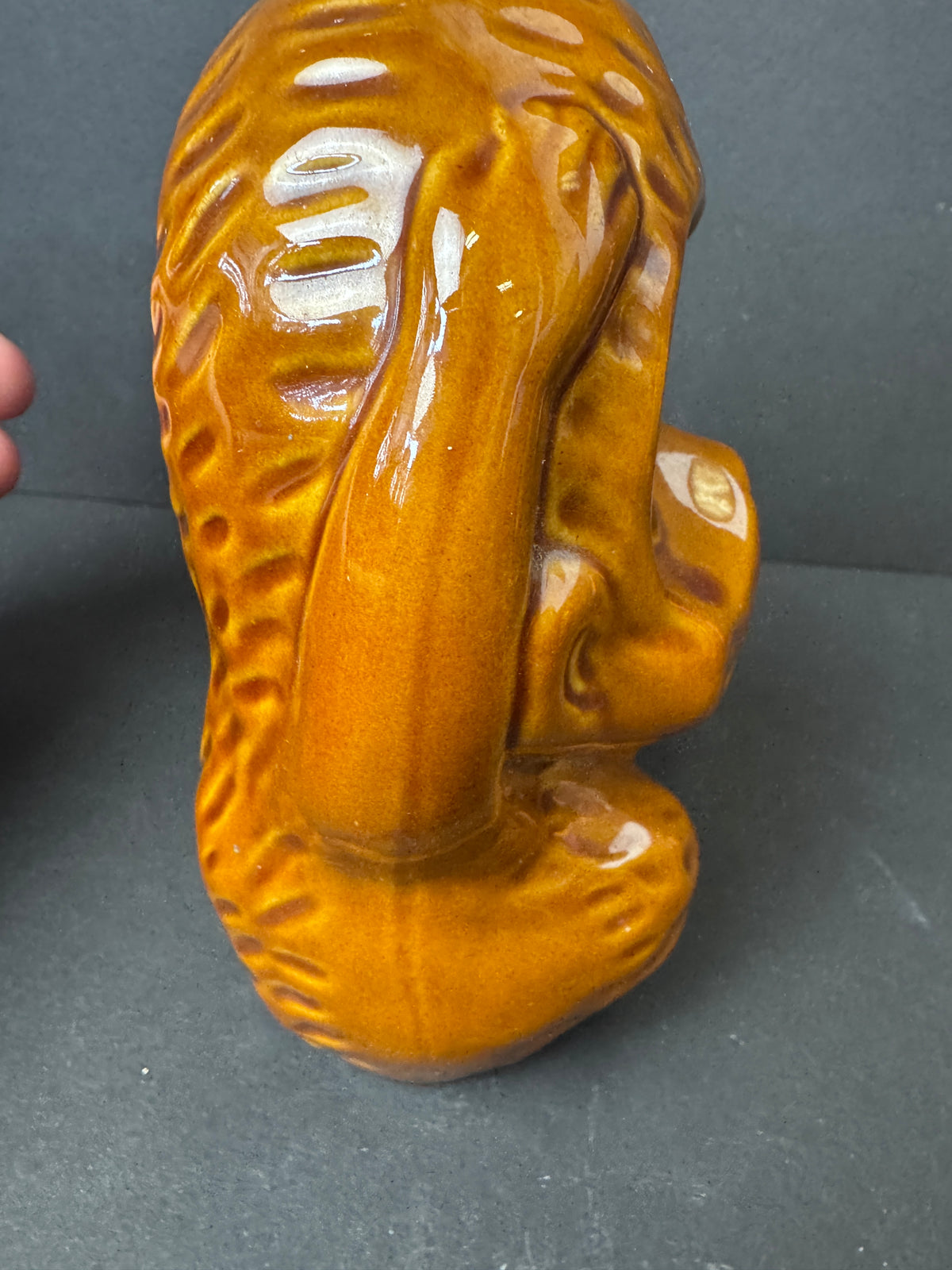 474 - Vintage Hear No Evil Monkey Tiki Mug DW134-H Brown Glaze 6.5" Tall China