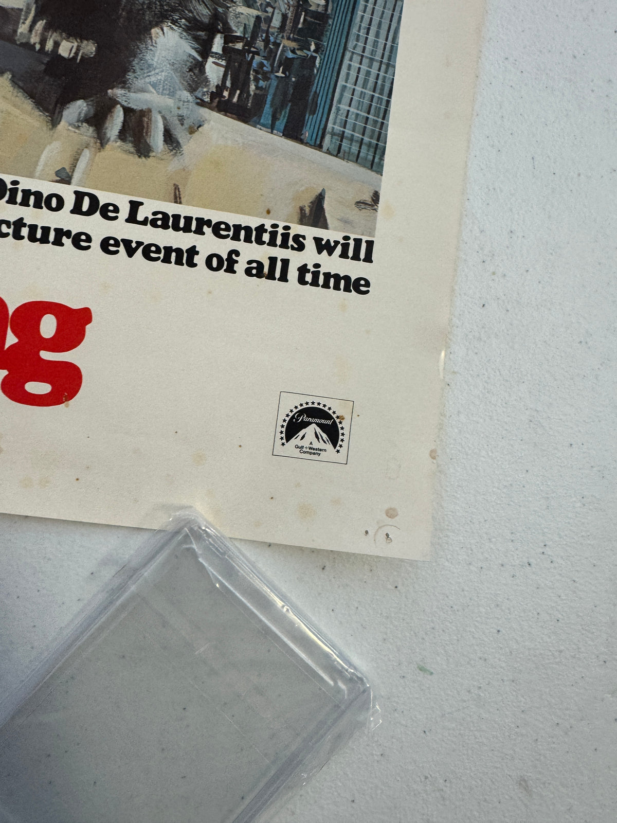 Vintage King Kong Original Movie Poster, Jessica Lange, J. Bridges, Grodin, 1976