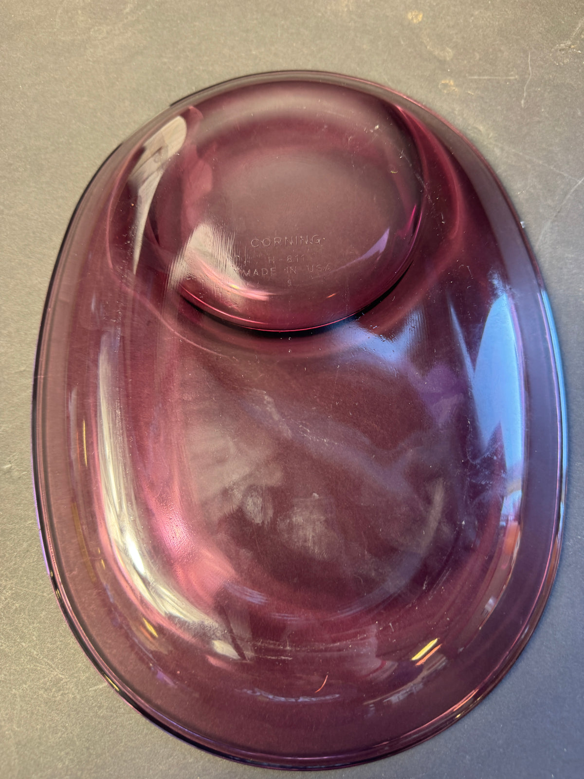 Corning Cranberry Purple Snack Plate Tray