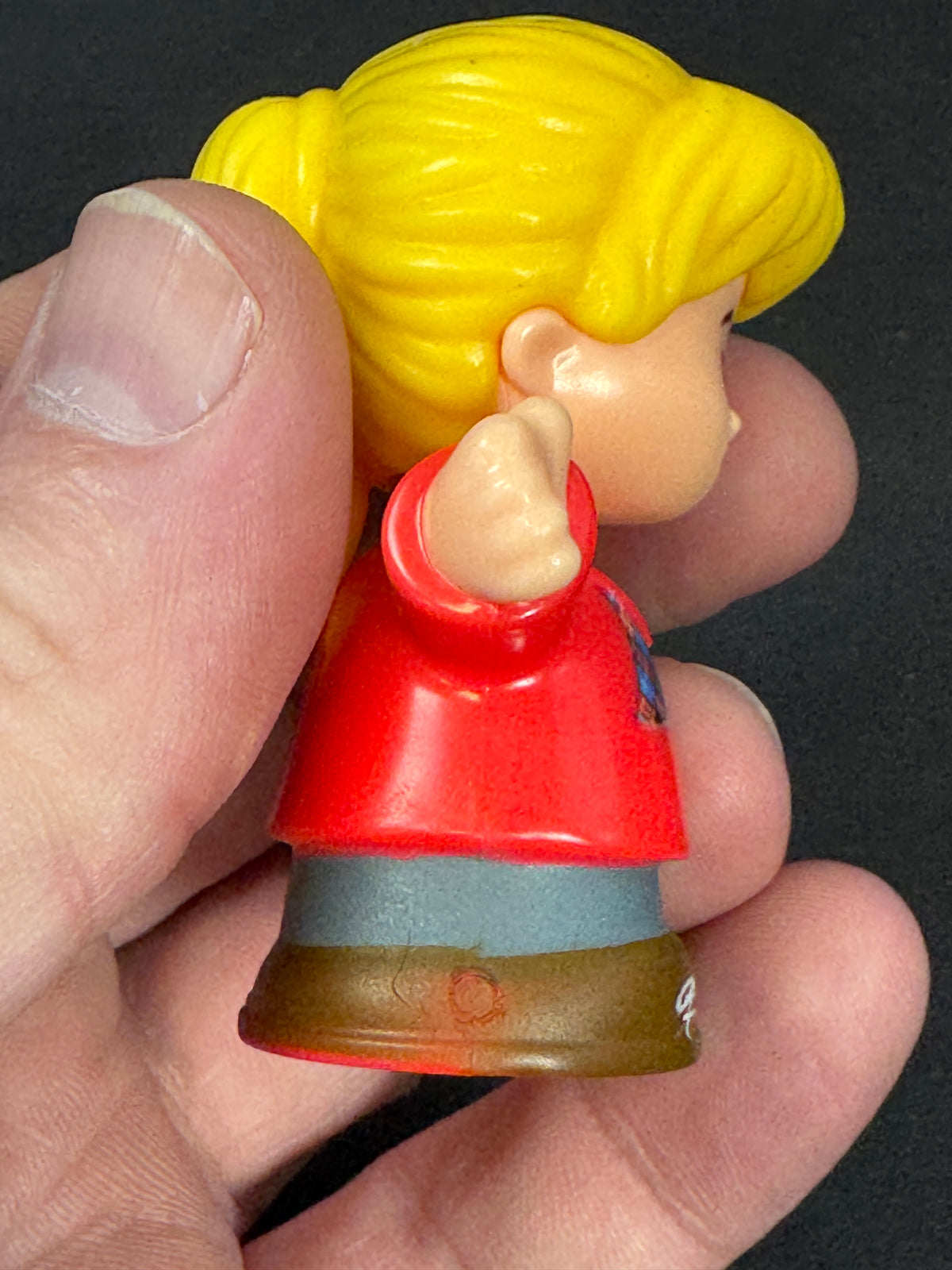 614 - Little People Blonde Girl Figure Red Shirt Fisher-Price