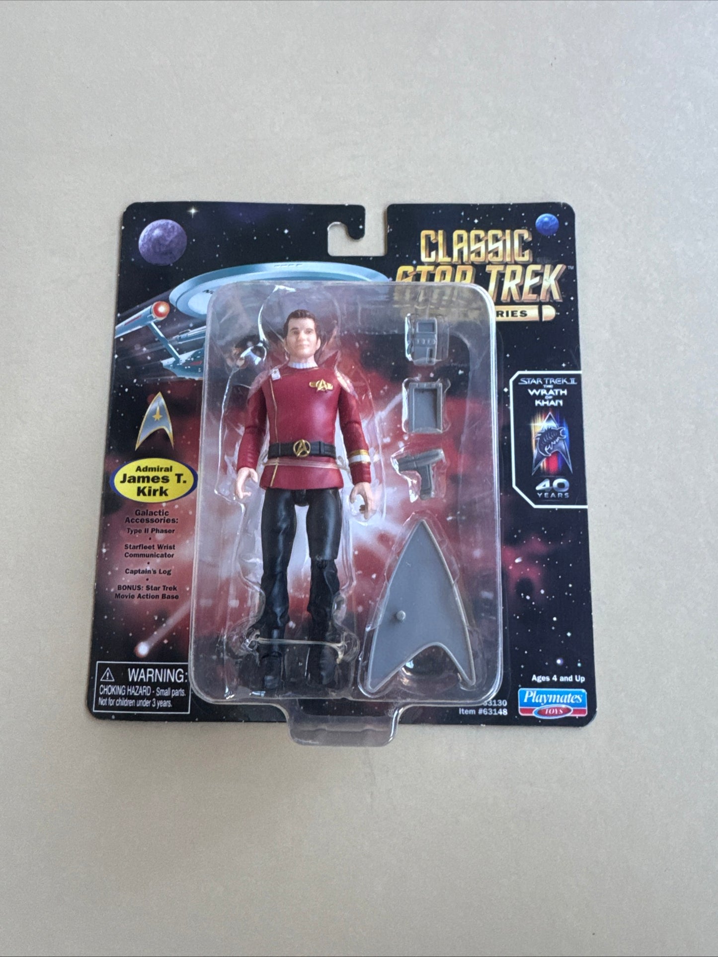 STAR TREK PLAYMATES TOYS 2022 THE WRATH OF KHAN ADMIRAL KIRK FIGURE