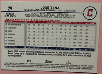 2024 Tops | Chrome | Baseball | Jose' Tena #29 | Guardians