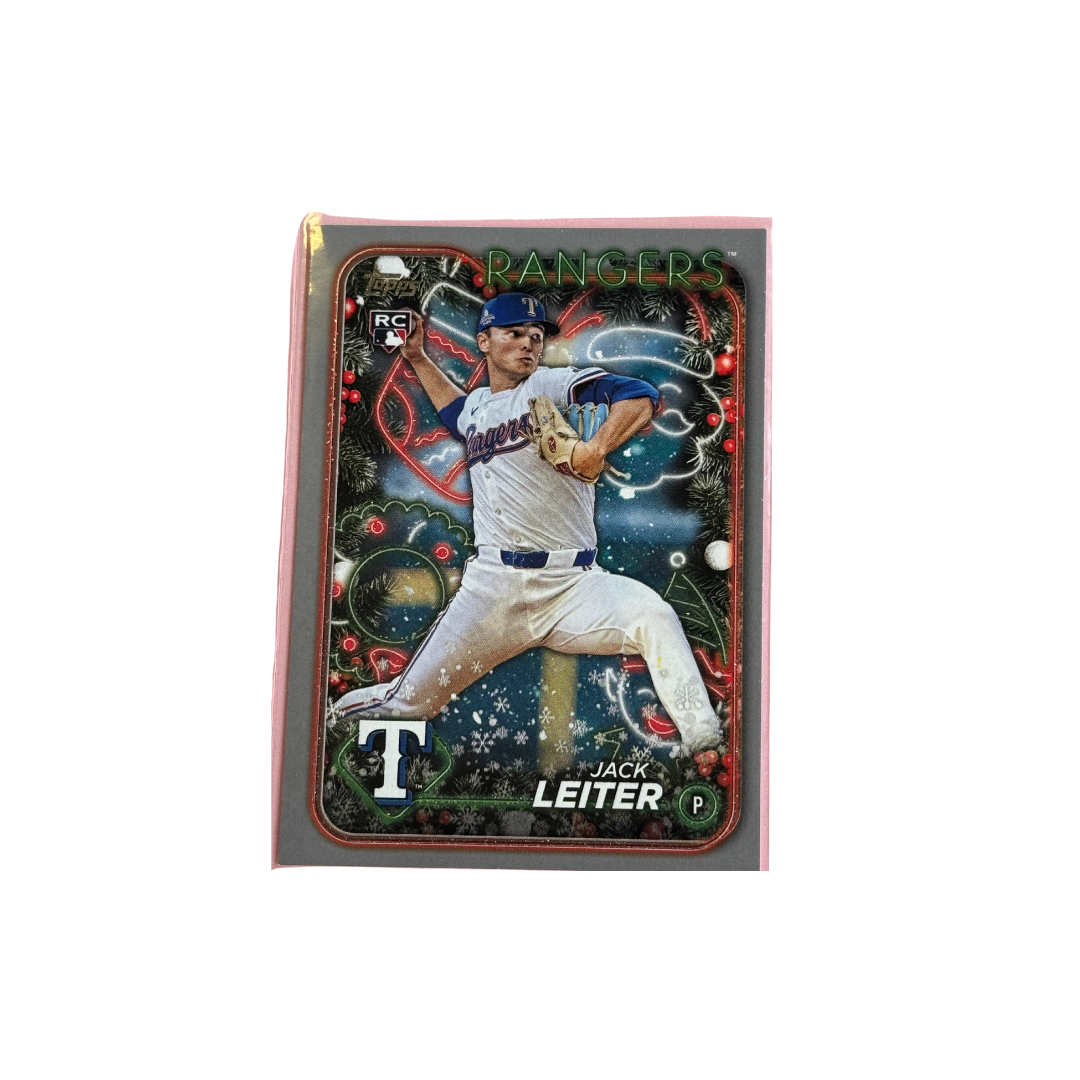 2024 Topps Baseball Holiday Jack Leiter #H155 Rangers RC Silver Glitter