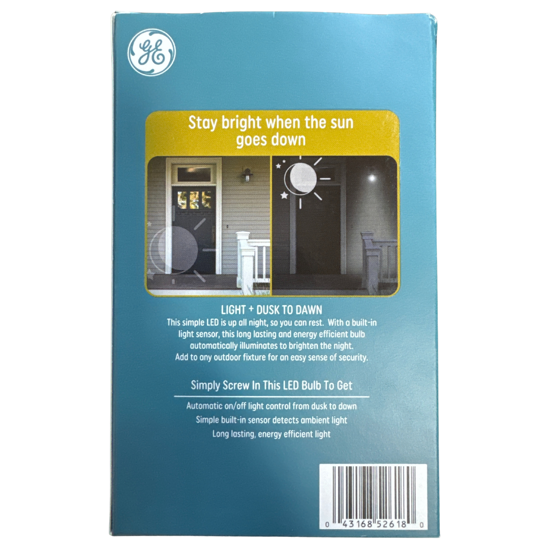 GE 2pk LED+ Dusk to Dawn A19 LED Outdoor Light Bulbs