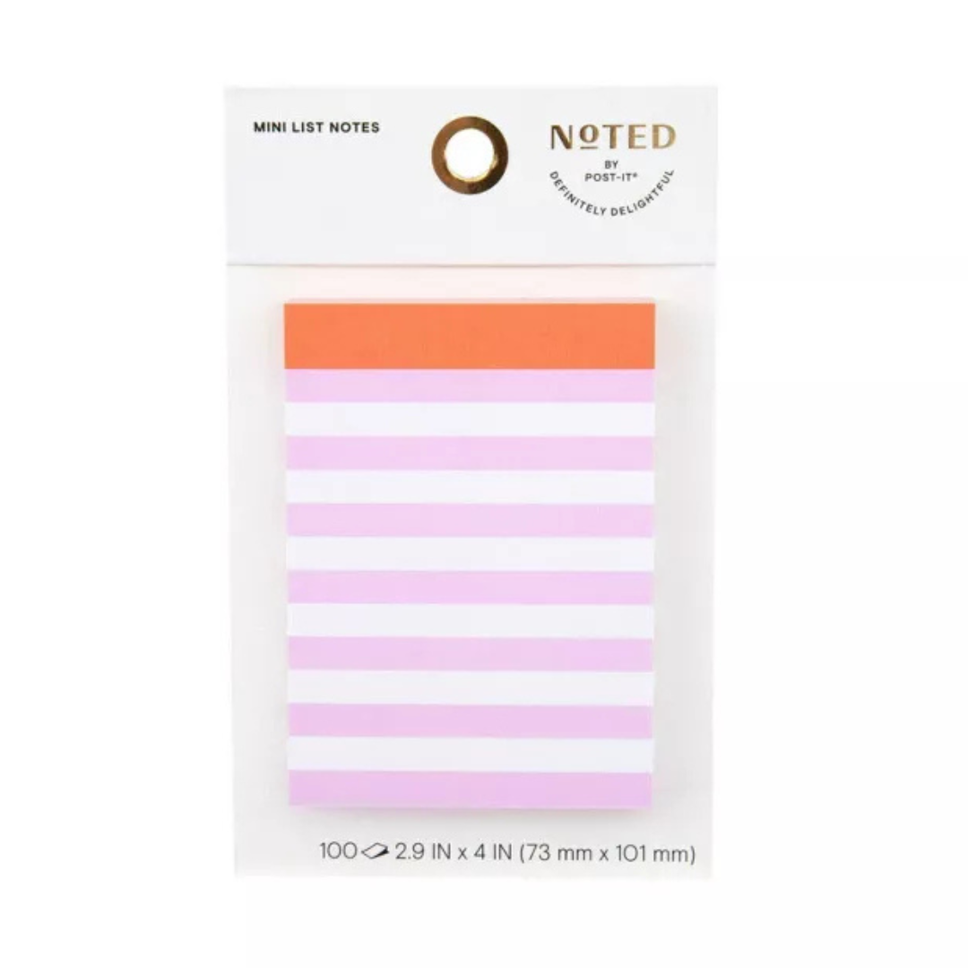 Noted by Post-it Mini List Notes, Purple & White Sticky Notes