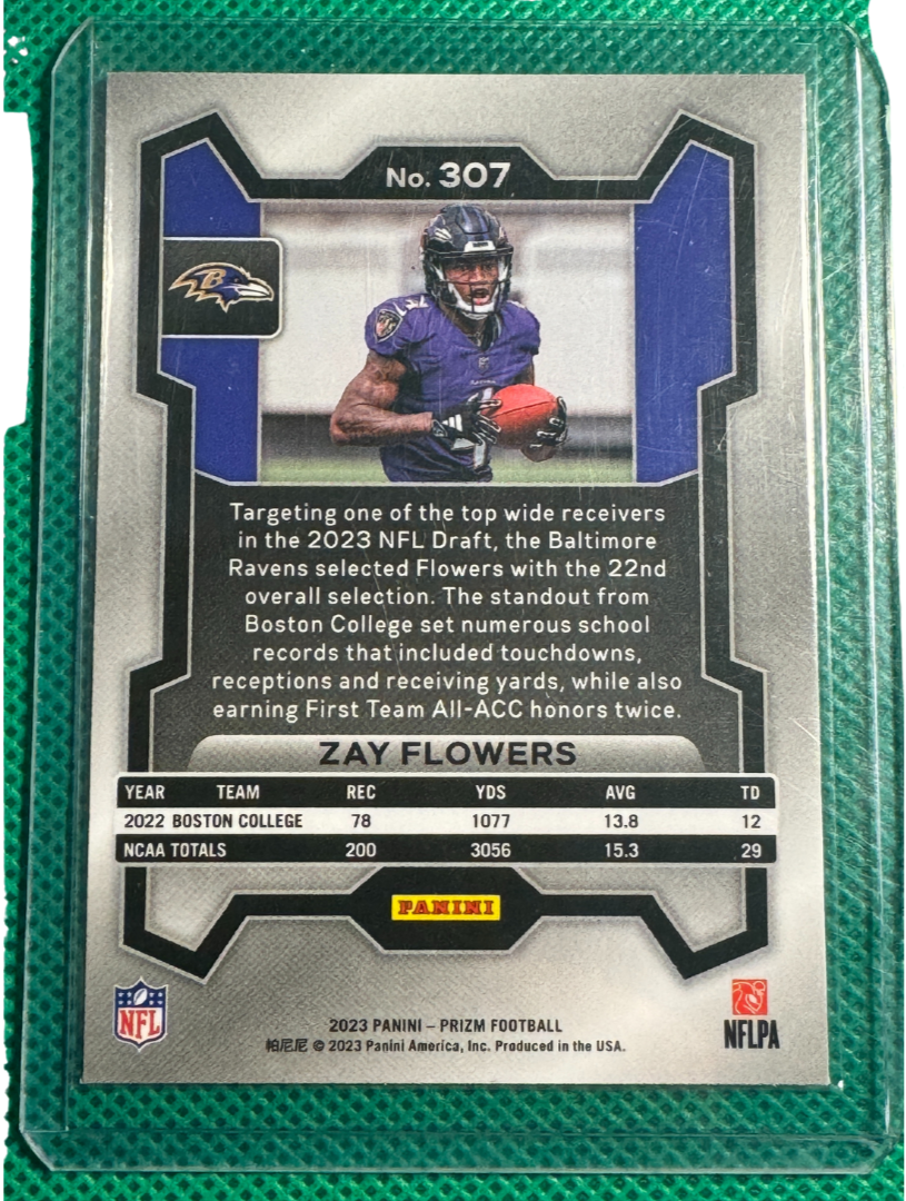 2023 Panini Select Football Zay Flowers #307 Ravens RC