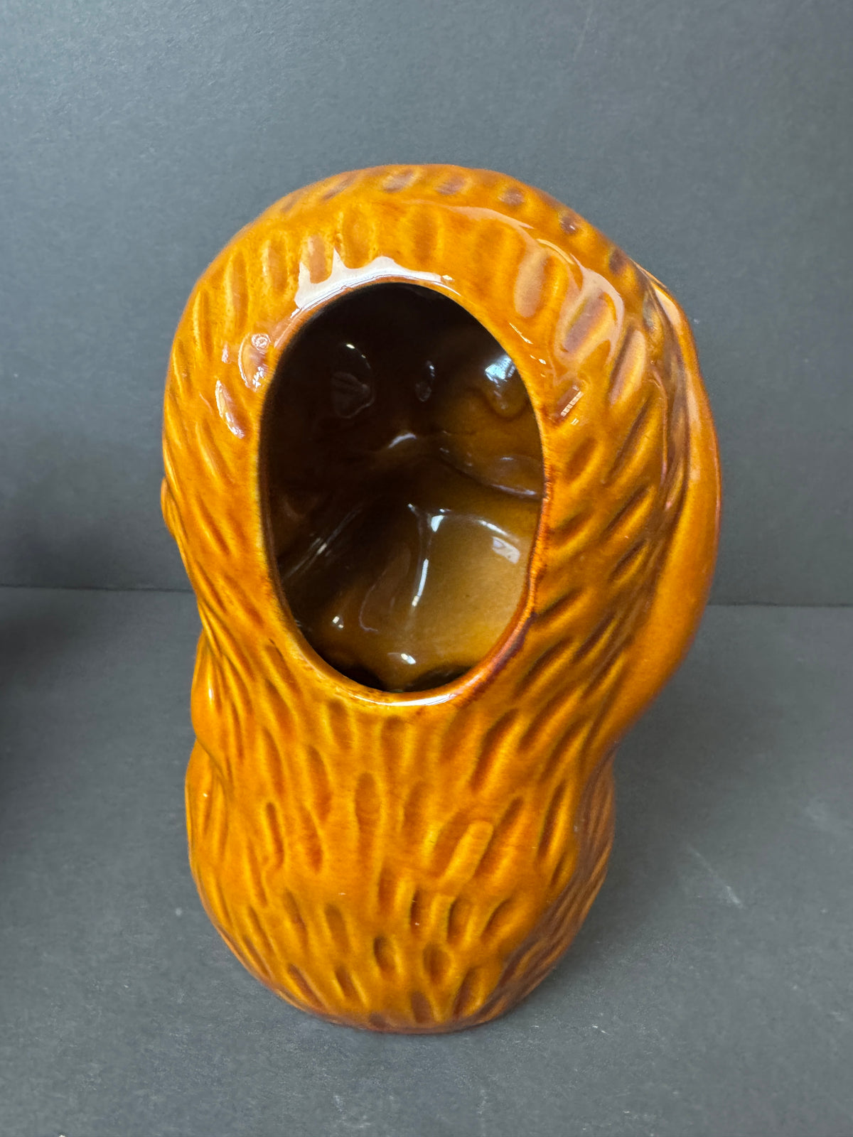 474 - Vintage Hear No Evil Monkey Tiki Mug DW134-H Brown Glaze 6.5" Tall China
