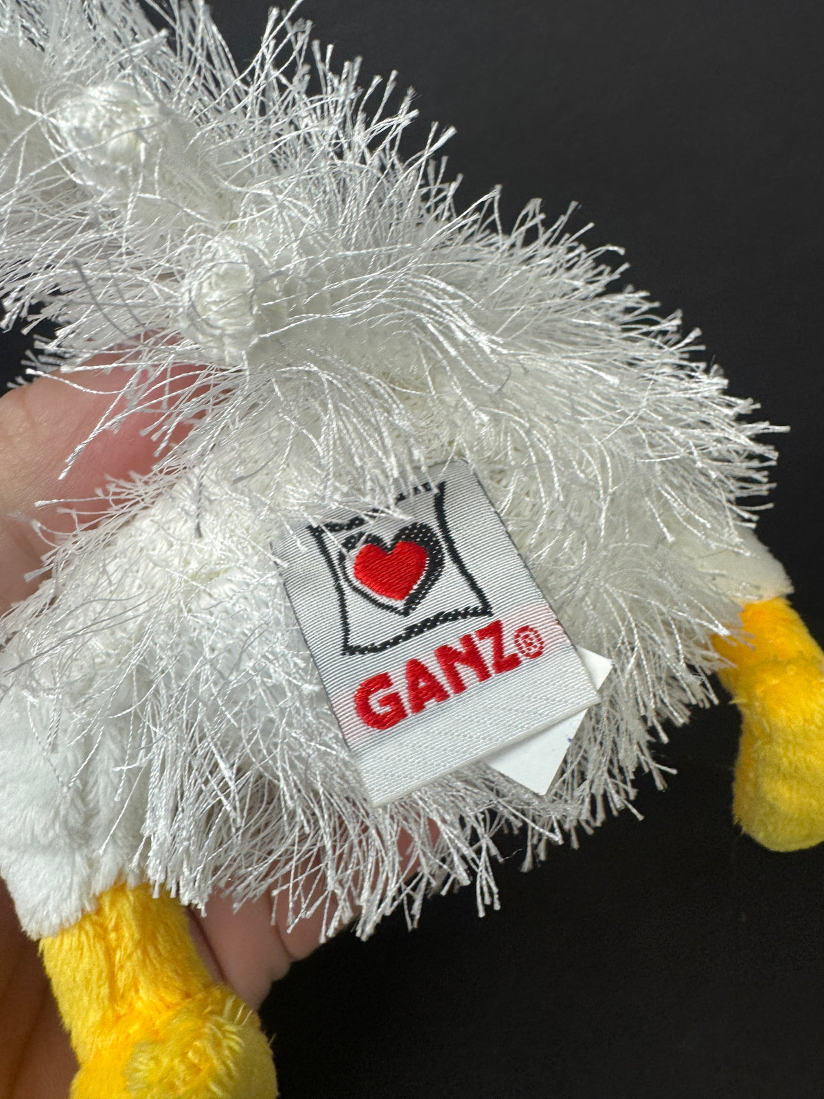 545 - Ganz Fuzzy Hairy Sweet Webkinz Lil'Kinz White Chicken Plush