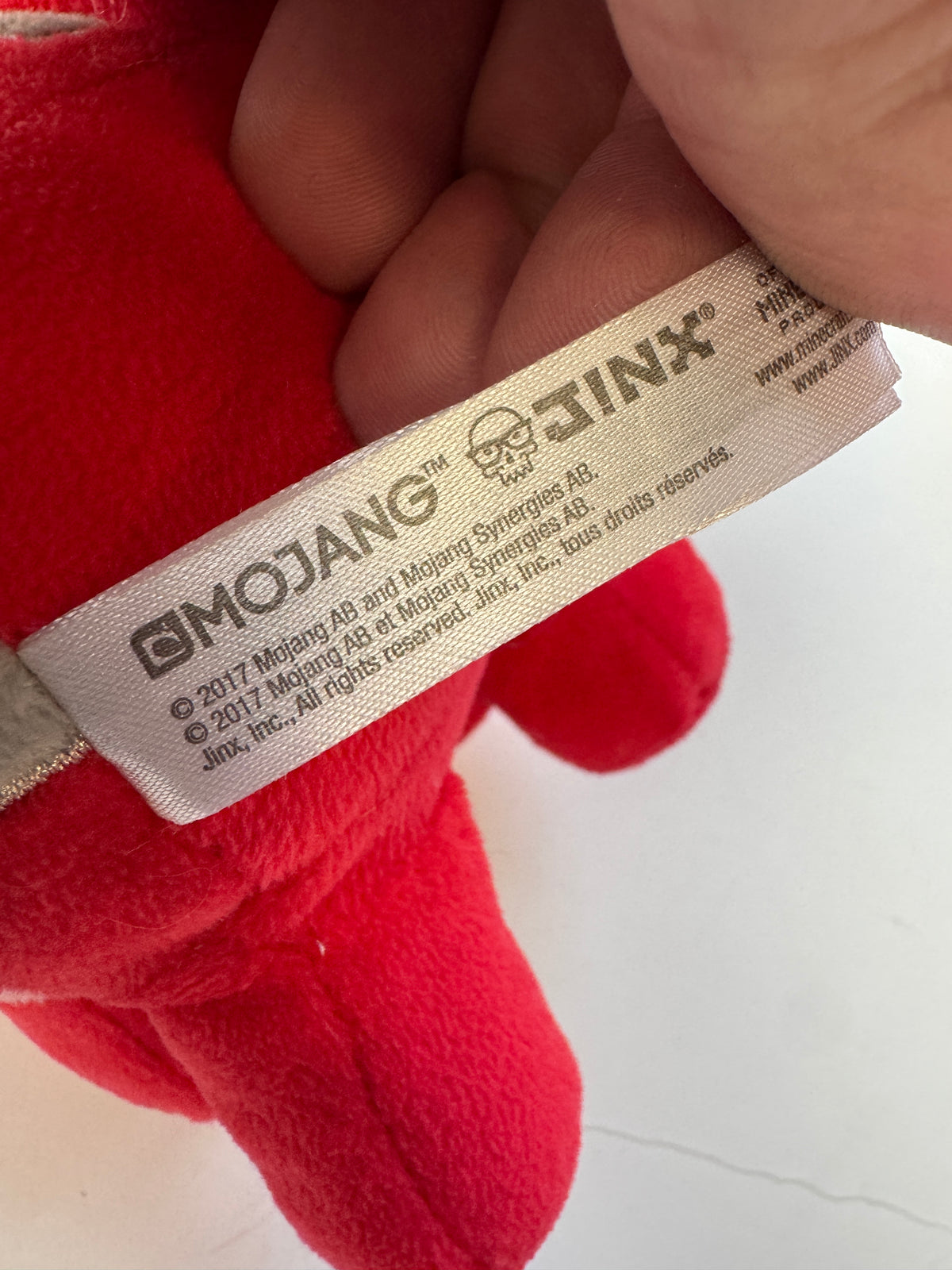 442 - Minecraft Mojang Jinx 2017 Red Bull Plush Stuffed Animal Toy