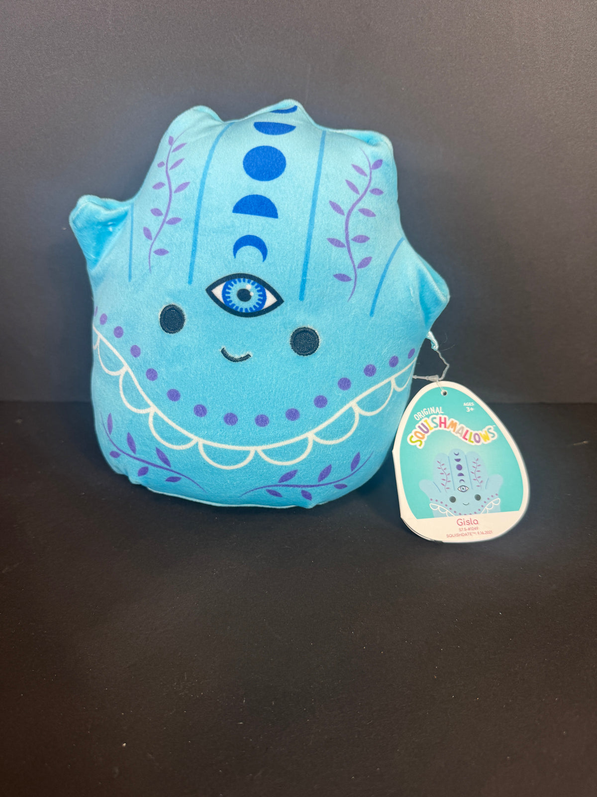 054 - Kellytoy Squishmallows Gisla Hamsa Medium Plush Doll Blue Purple