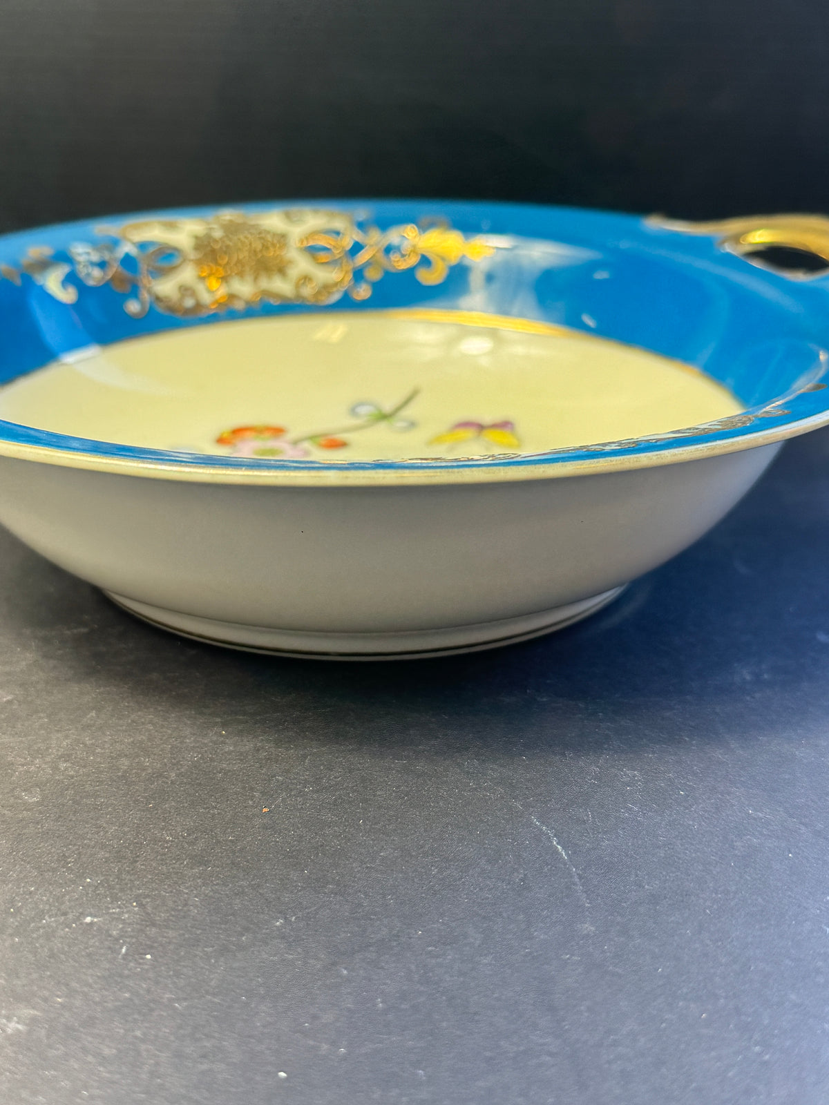 Vintage Morimura Noritake Hand Painted Handled Bowl tree flowers butterfly