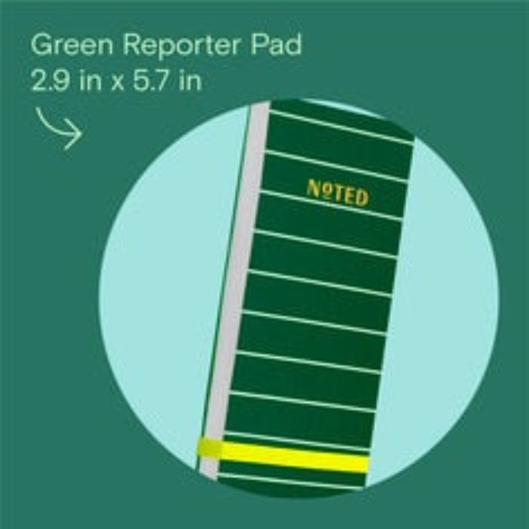 Noted by Post-it Green with Dot Grid Reporter Pad, Sticky Notes
