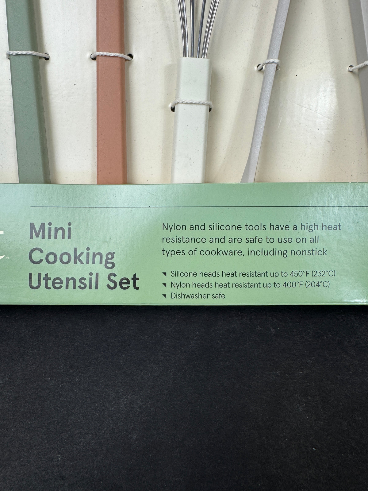 Figmint Mini Cooking Utensil Set 5pc Spatula Spoon Whisk Tongs Brush