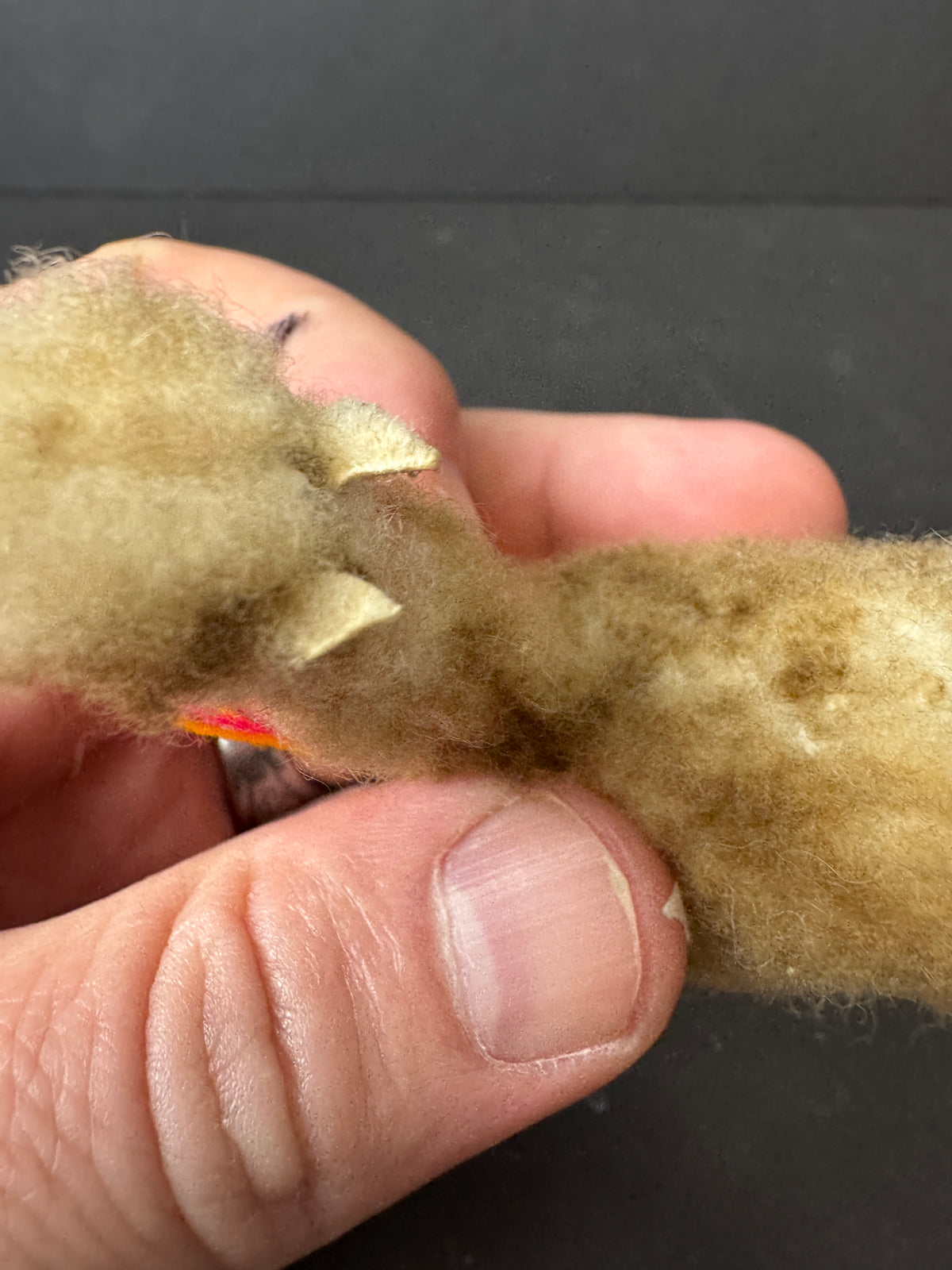 475 - Vintage Peruvian llama/Alpaca/wool? Fur Llama Figurine Handmade?Folk Art Souvenir