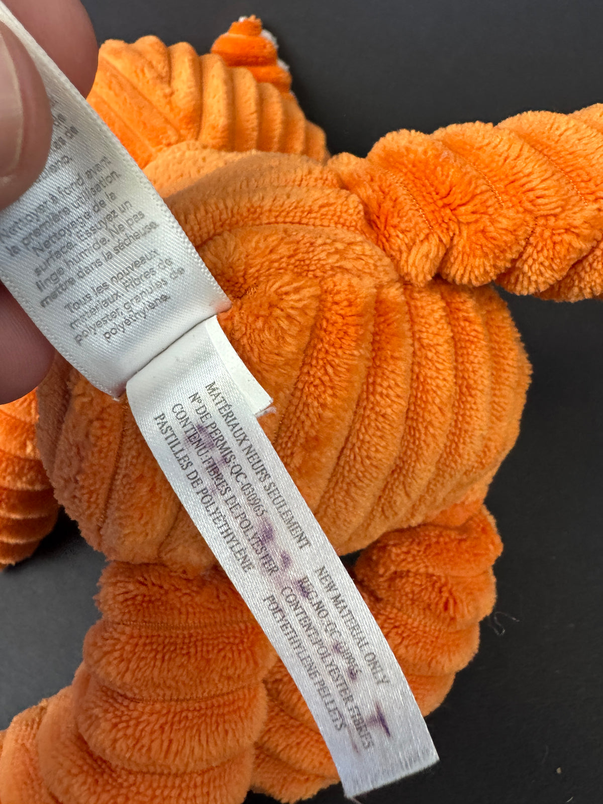 557 - Carter's Orange Fox Textured Corduroy Ribbed Plush
