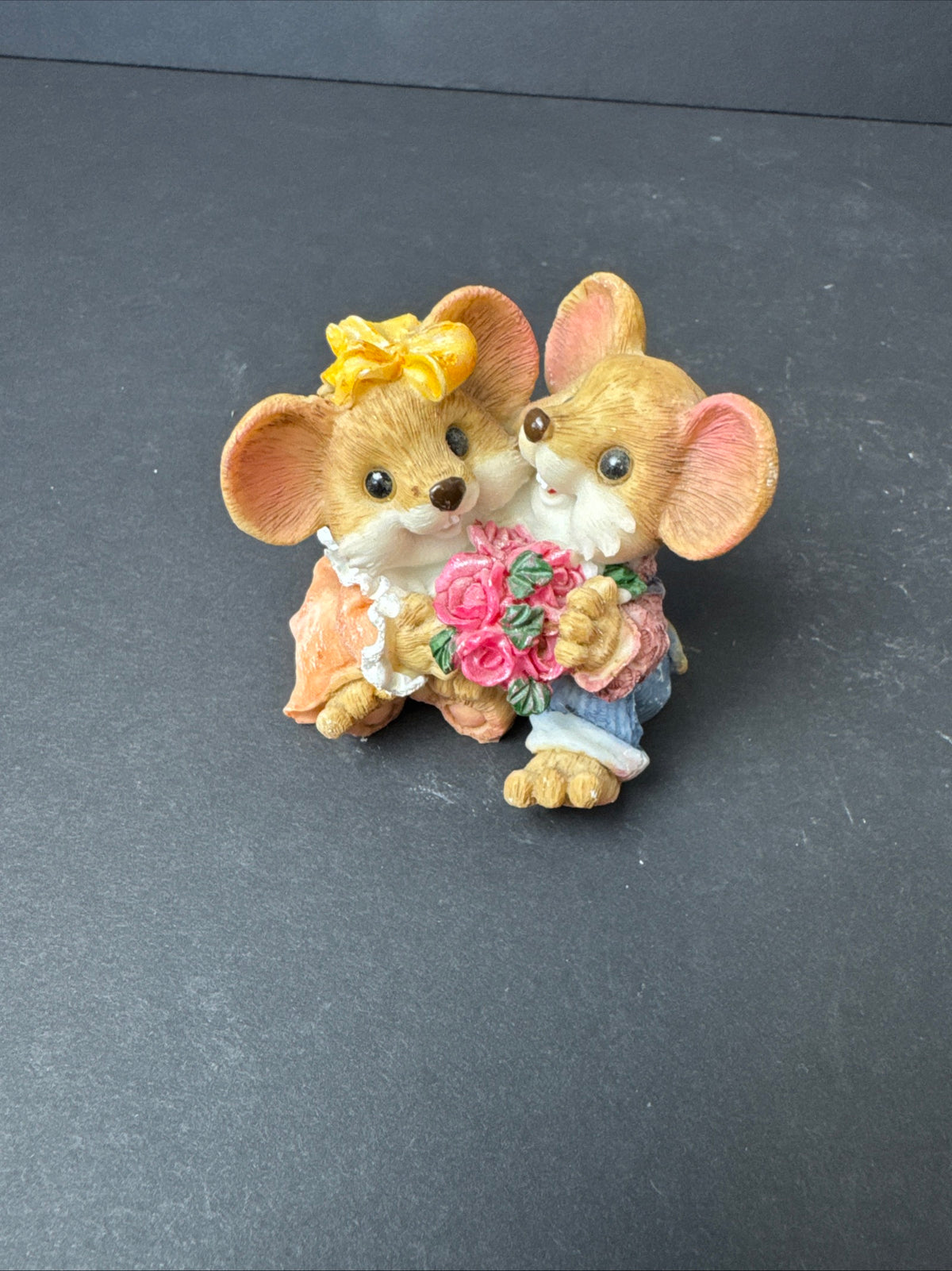 481 - Vtg His & Her Mice Mates Pair, Mouse Couple, dressed up date night anniversary