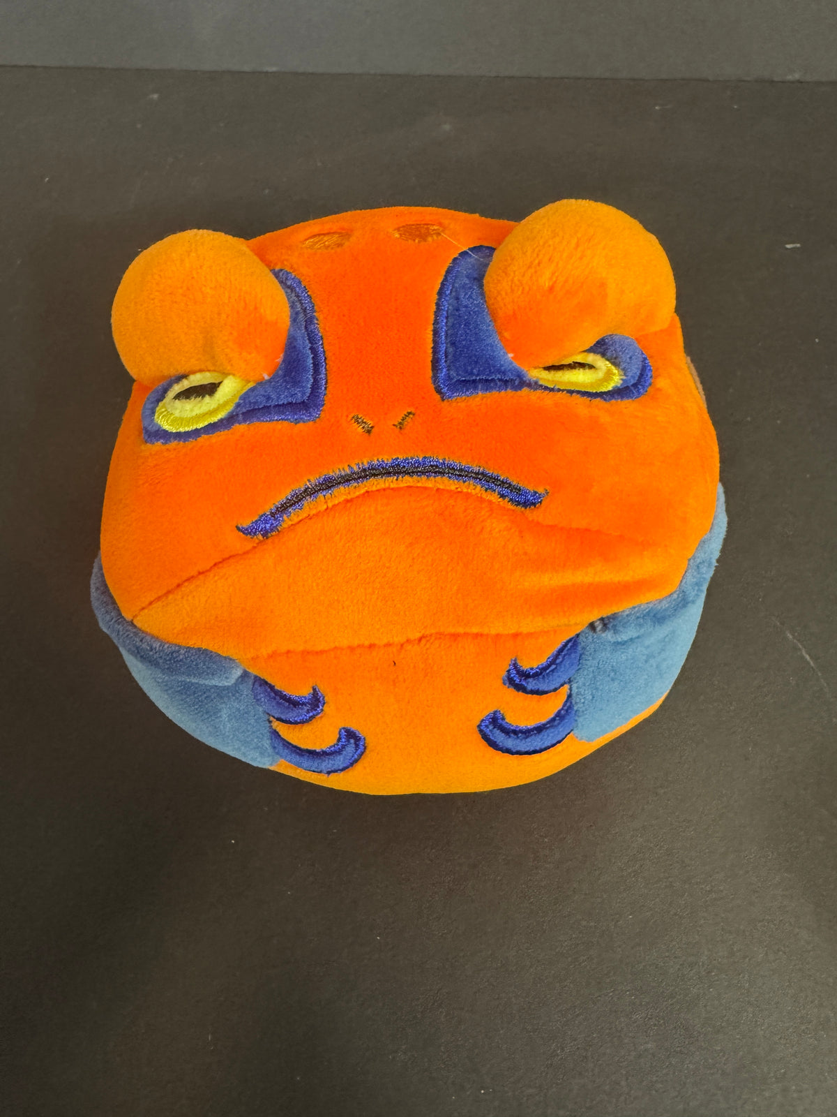 034 - Zuru Anime Pop Gamakichi Toad Orange Neon Yellow Eyes Naruto Plush Toy