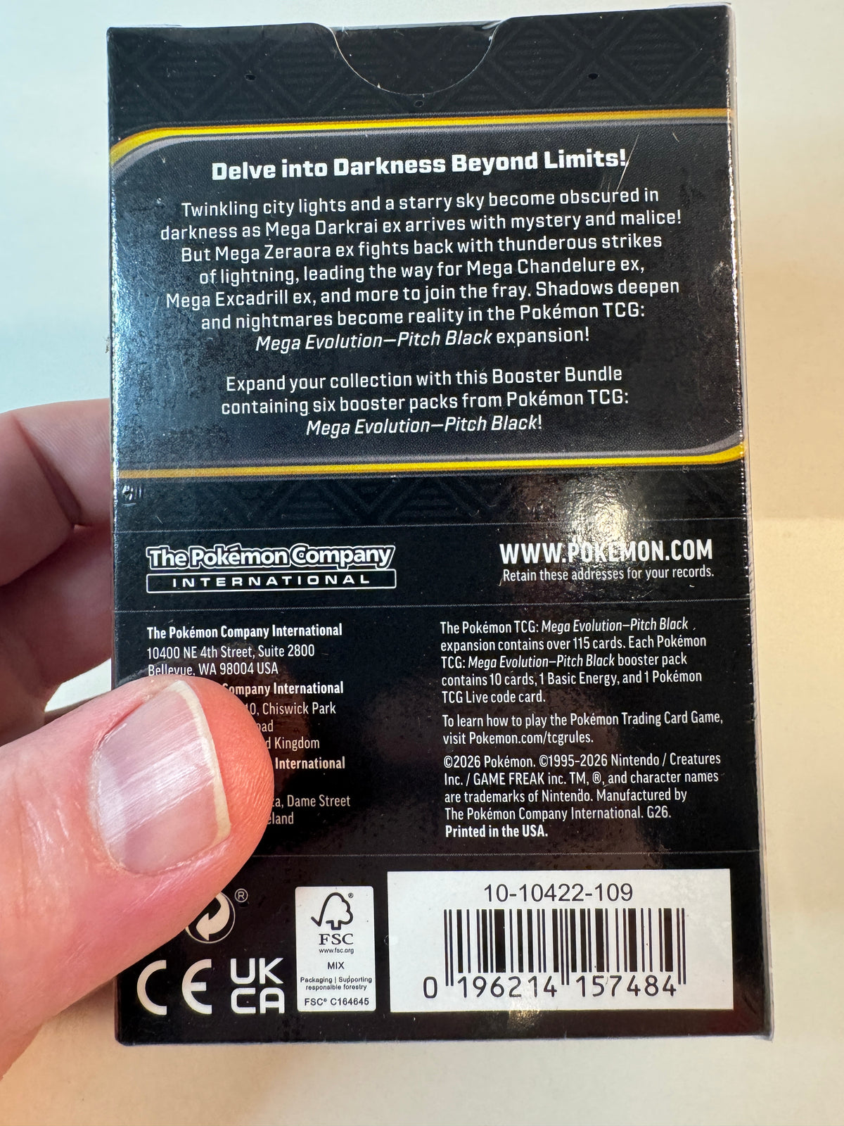 Pokemon Pokémon TCG Mega Evolution-Pitch Black Booster Bundle 6 packs