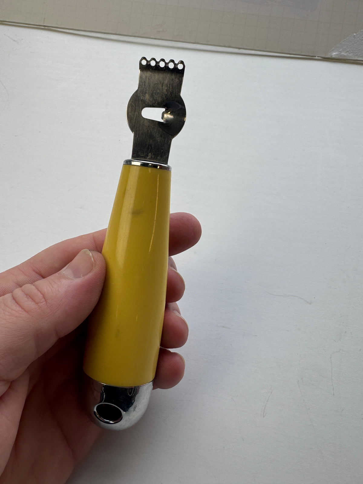 514 - Yellow Handled Vintage Lemon Zester Michael graves design