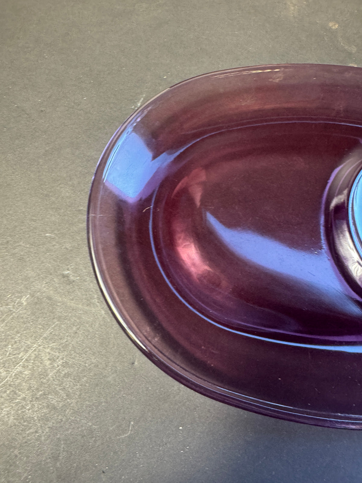 Corning Cranberry Purple Snack Plate Tray